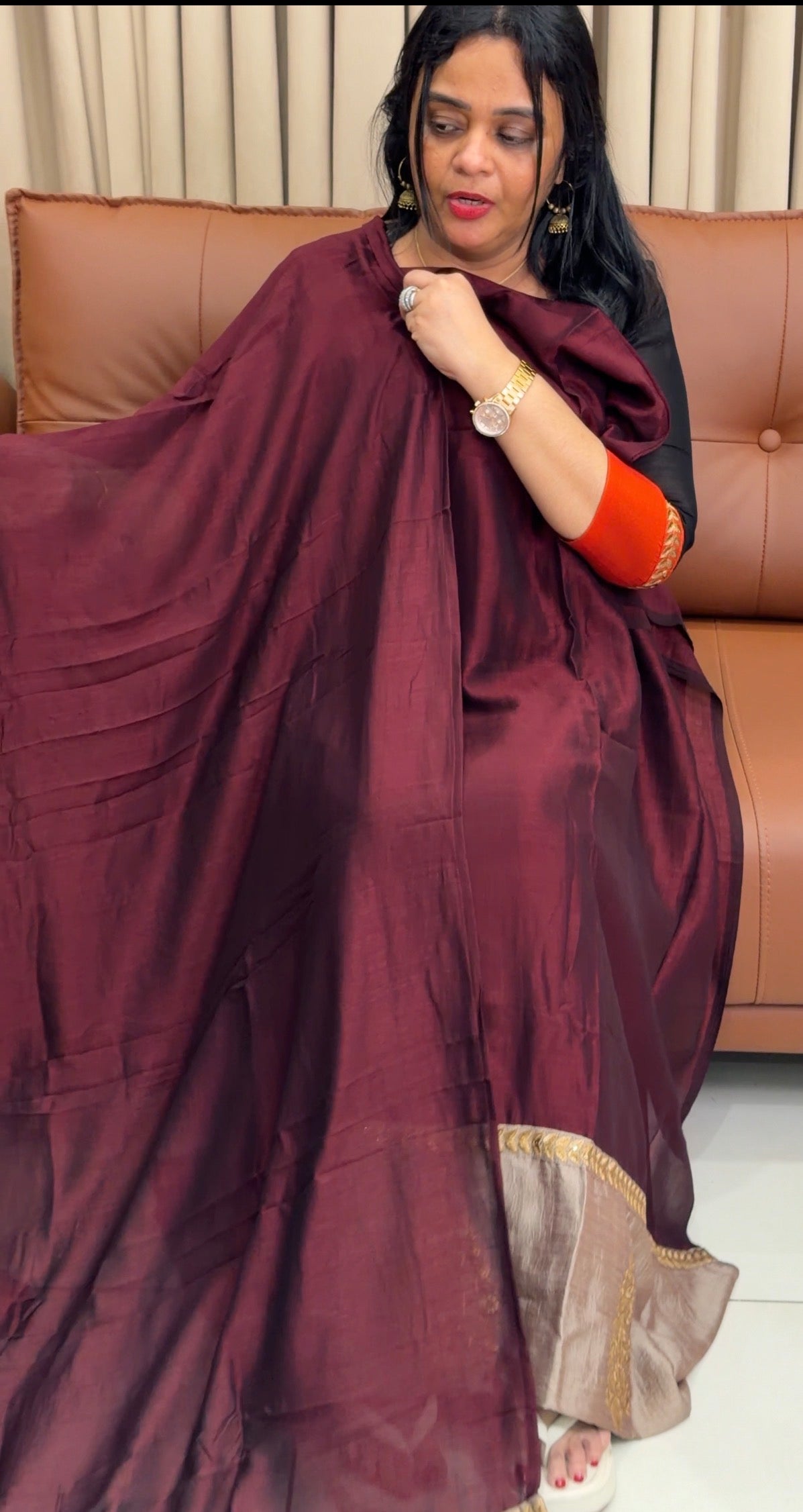 IHA'S IN-HOUSE SEMI RAW SILK TOP,BOTTOM AND DUPATTA - IHA 34566