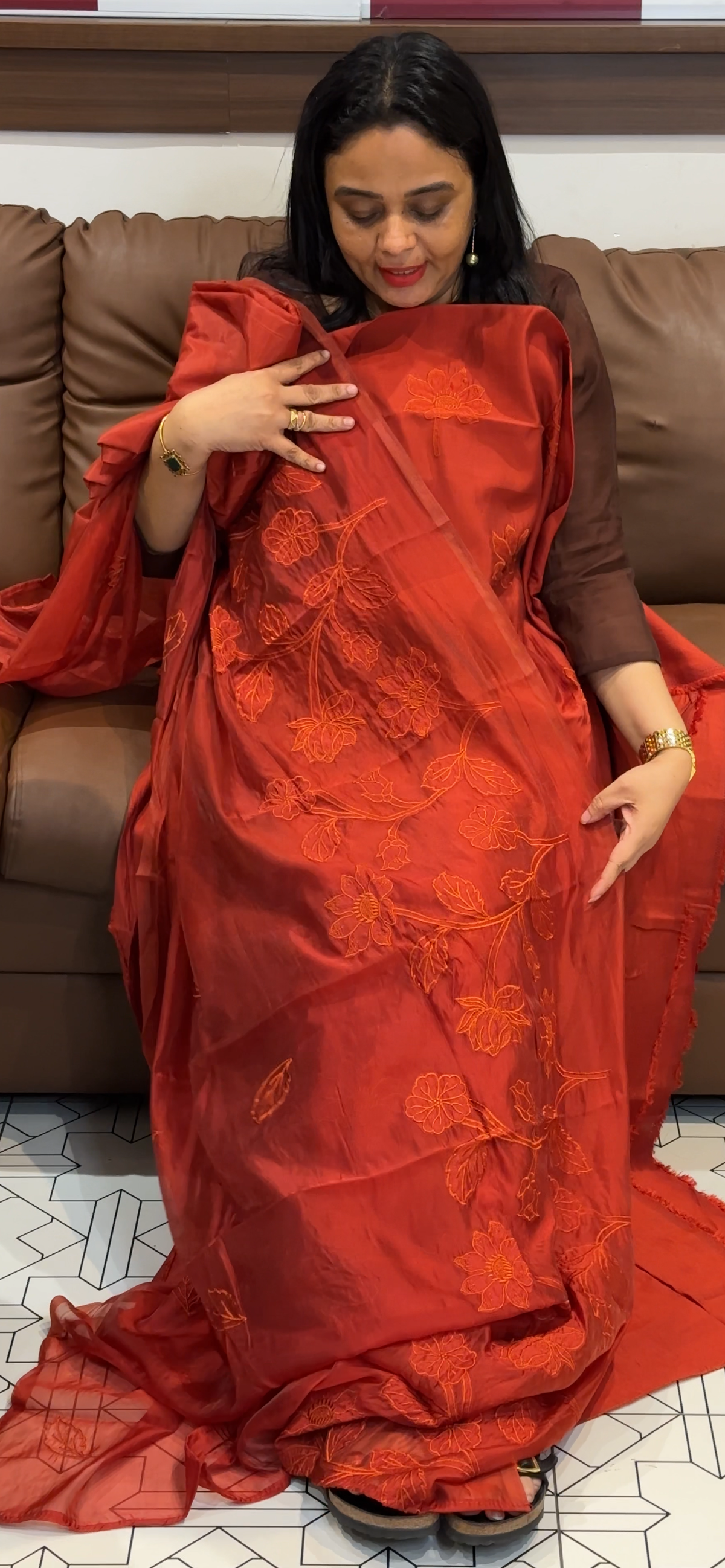 MUL CHANDERI UNSTITCHED SALWAR SUITS - IHA 35553