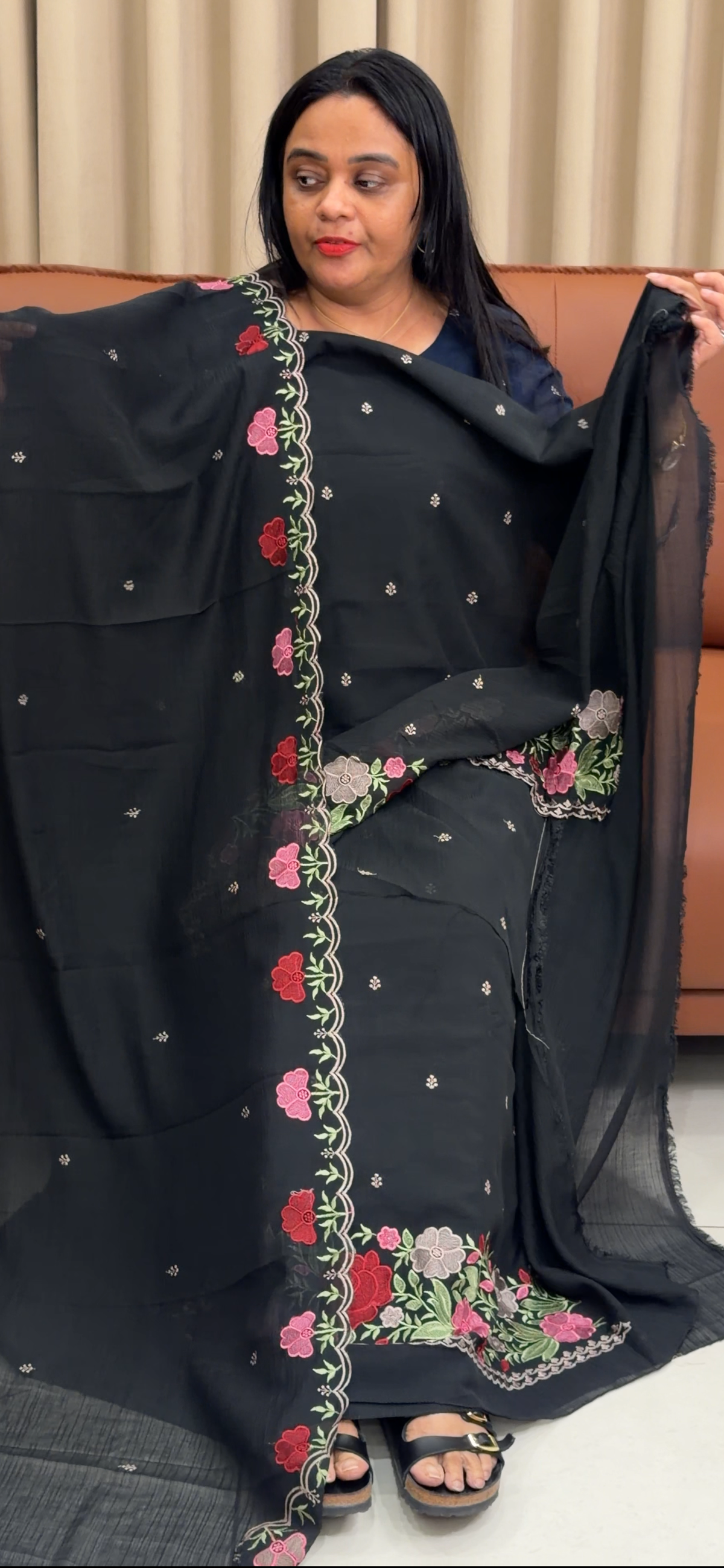 MUL CRUSHED UNSTITCHED SALWAR SUITS - IHA 35259