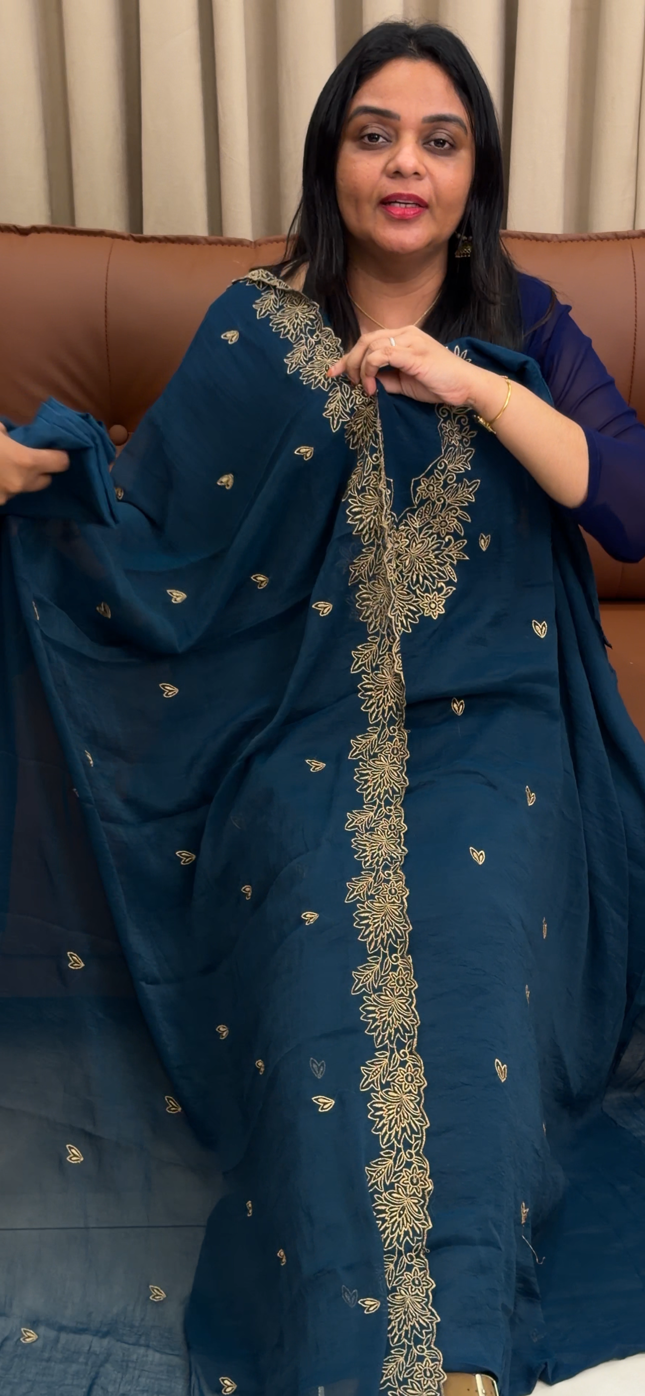 CRUSHED CHIFFON UNSTITCHED SALWAR SUITS - IHA 33642