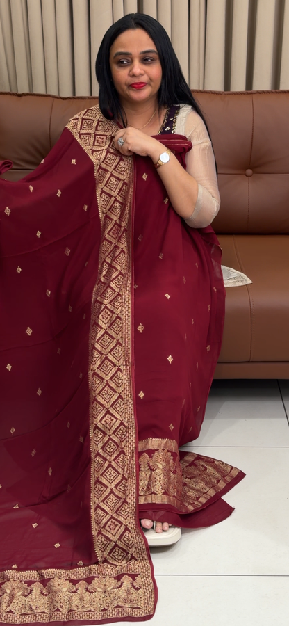 VISCOSE GEORGETTE UNSTITCHED SALWAR SUITS - IHA 34751