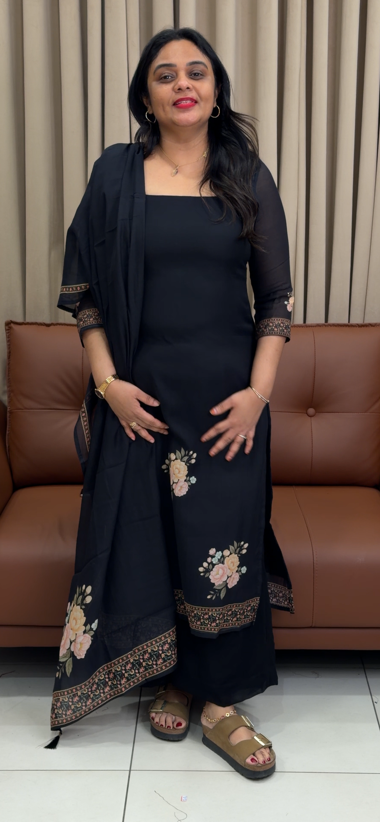 IHA'S IN-HOUSE MUL CHANDERI TOP, BOTTOM AND DUPATTA - IHA 33779