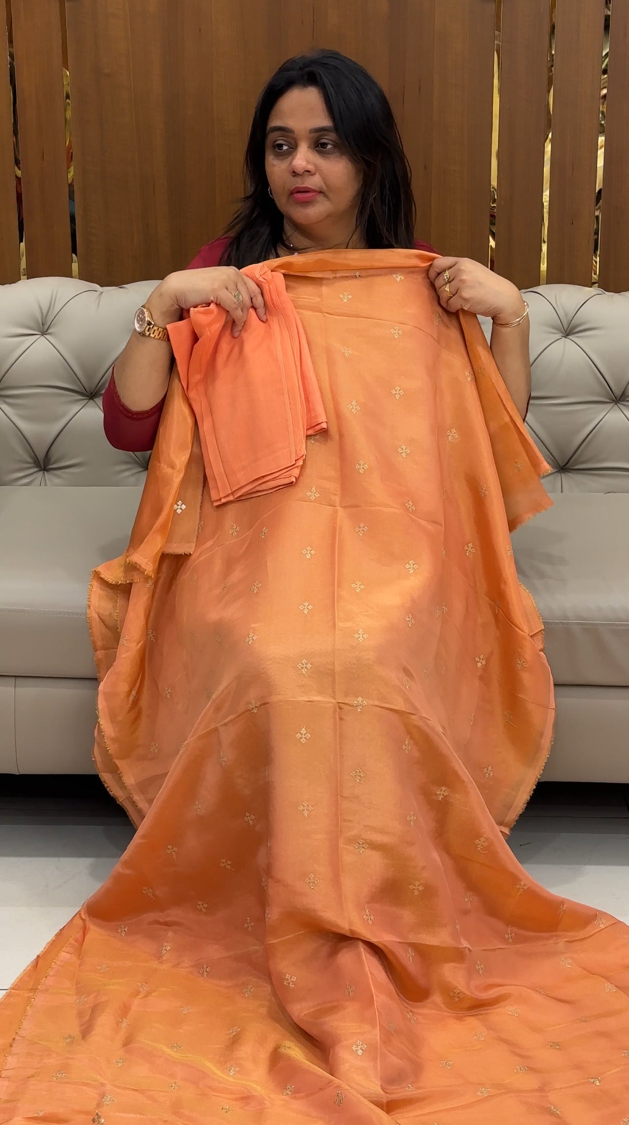 TISSUE UNSTITCHED SALWAR SUITS - IHA 29252