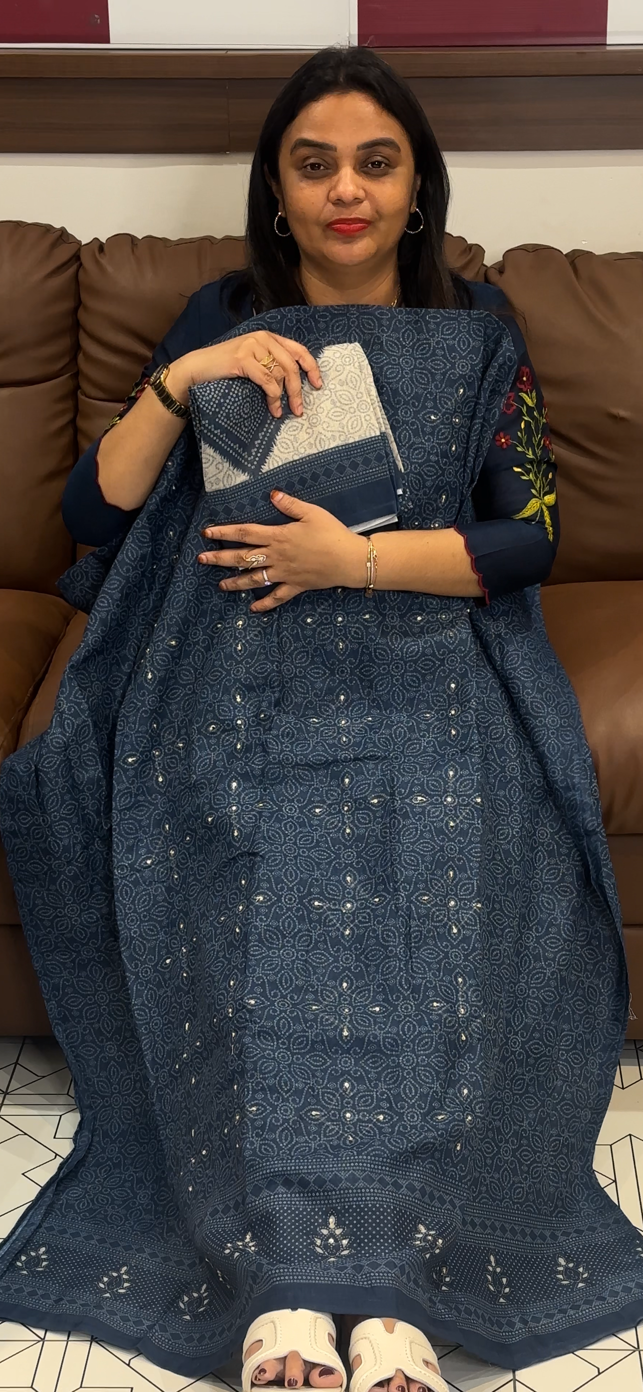 PRINTED LINEN UNSTITCHED SALWAR SUITS - IHA 32886
