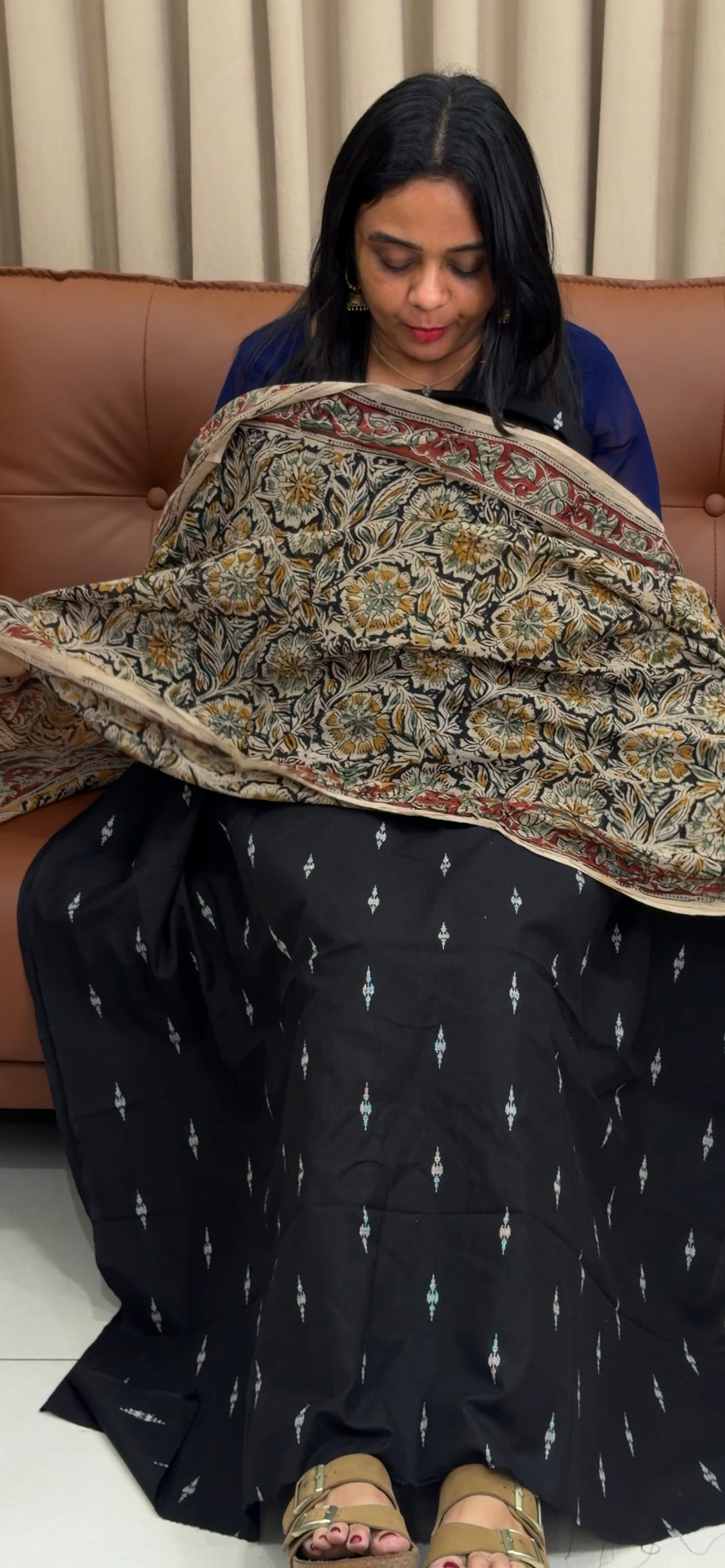 COTTON JAMDANI UNSTITCHED SALWRA SUITS - IHA 33656