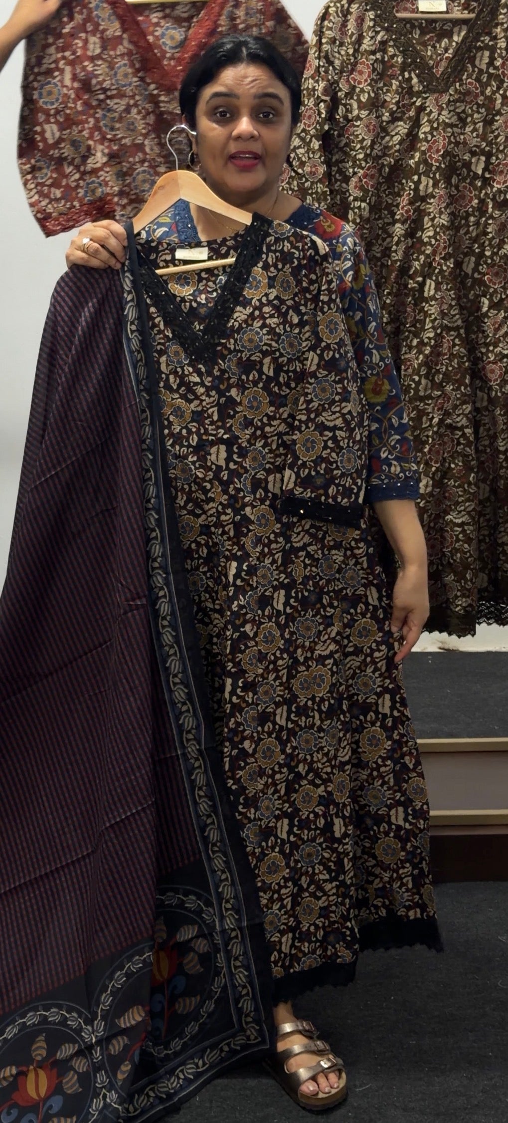 PRINTED ANARKALI TOP AND DUPATTA - IHA 36076