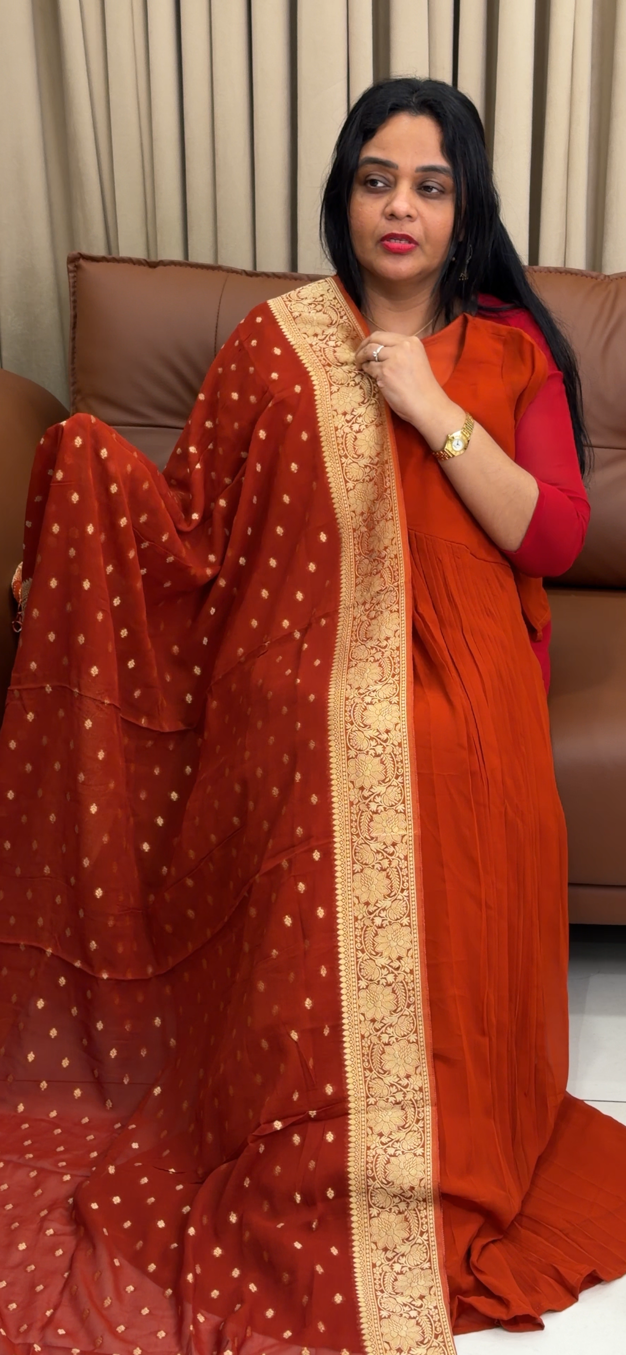 IHA'S IN-HOUSE ALIYA CUT TOP AND DUPATTA - IHA 34517