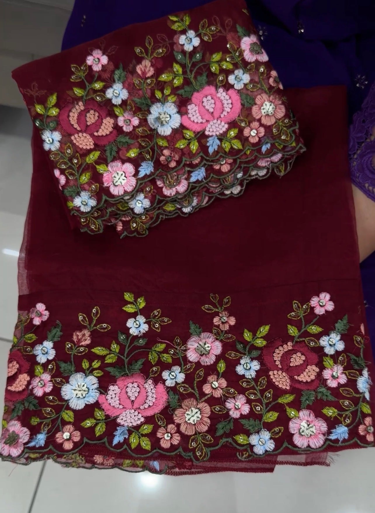 NYLON ORGANZA UNSTITCHED SALWAR SUITS - IHA 33899