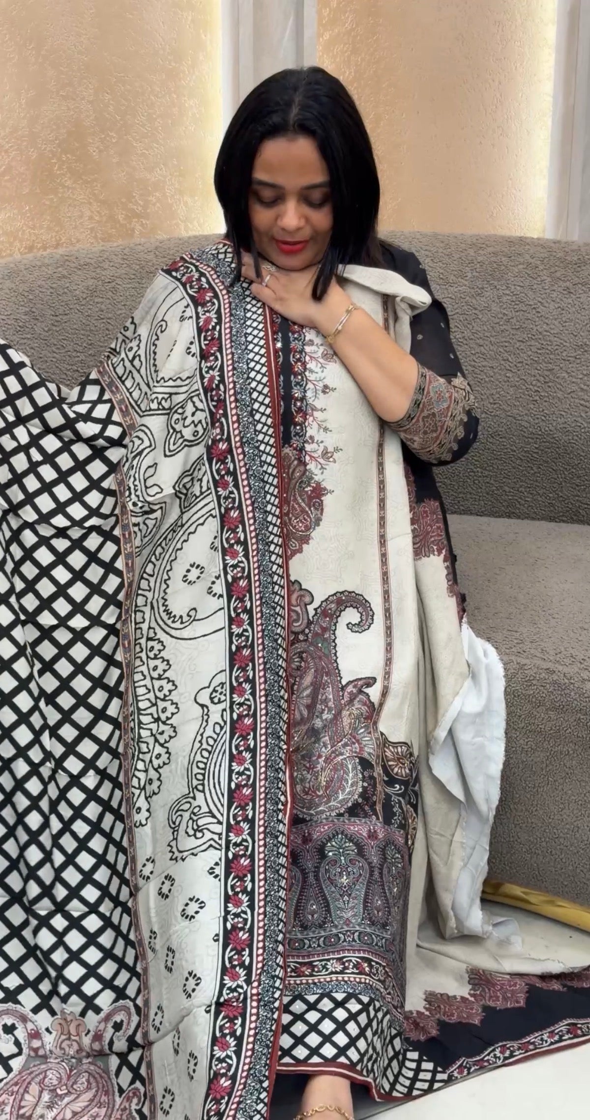 PRINTED MUL CHANDERI UNSTITCHED SALWAR SUITS - IHA 32861