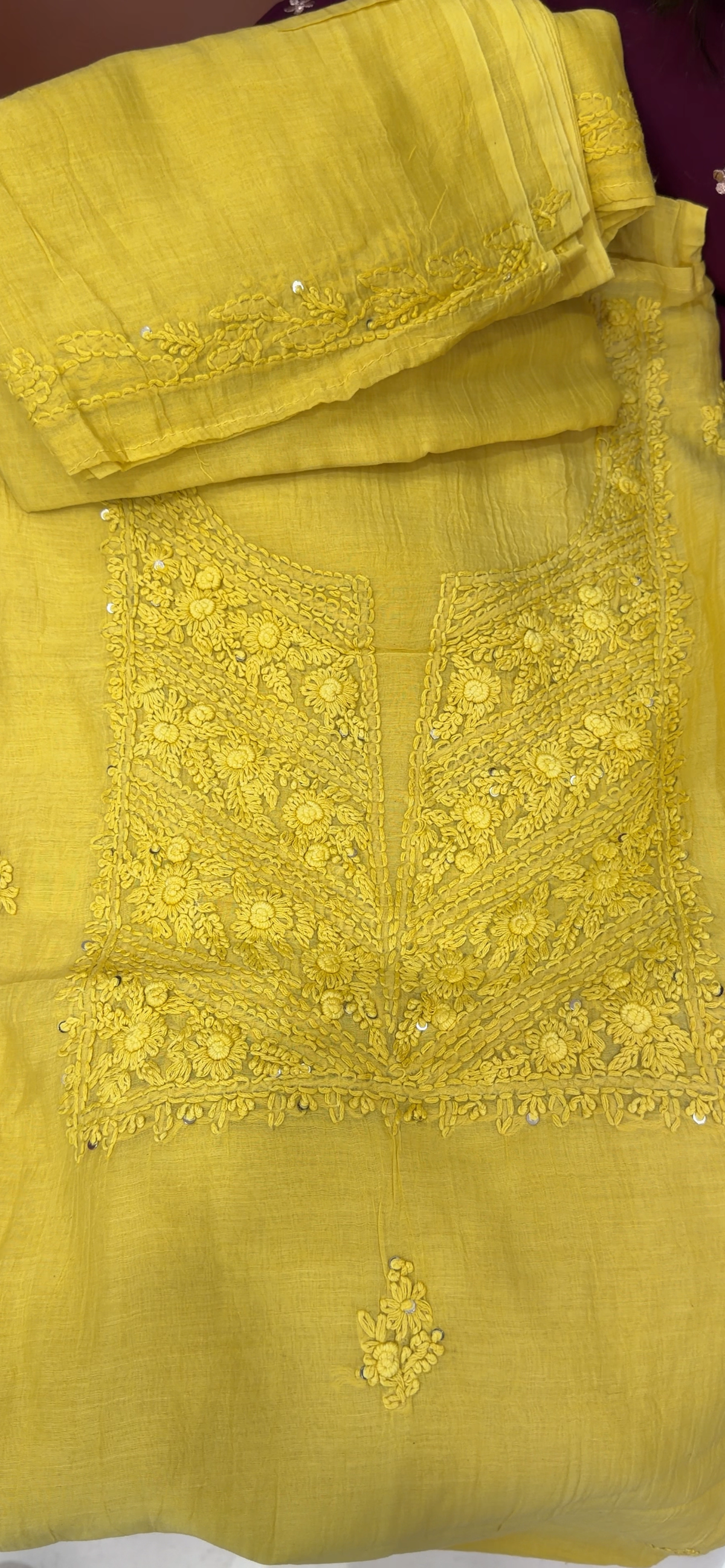 CHIKANKARI UNSTITCHED SALWAR SUITS - IHA 35802