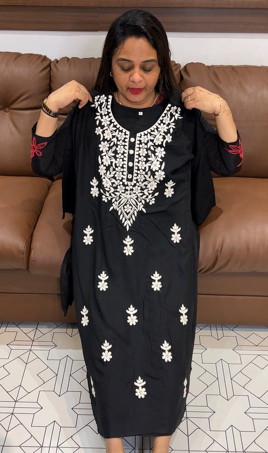 HAND WORKED LUCKNOWI TOPS - IHA 24070