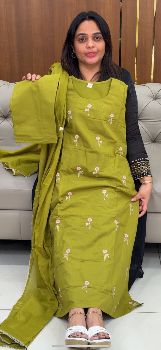 MUL MUL COTTON TOP , BOTTOM AND DUPATTA - IHA 29081