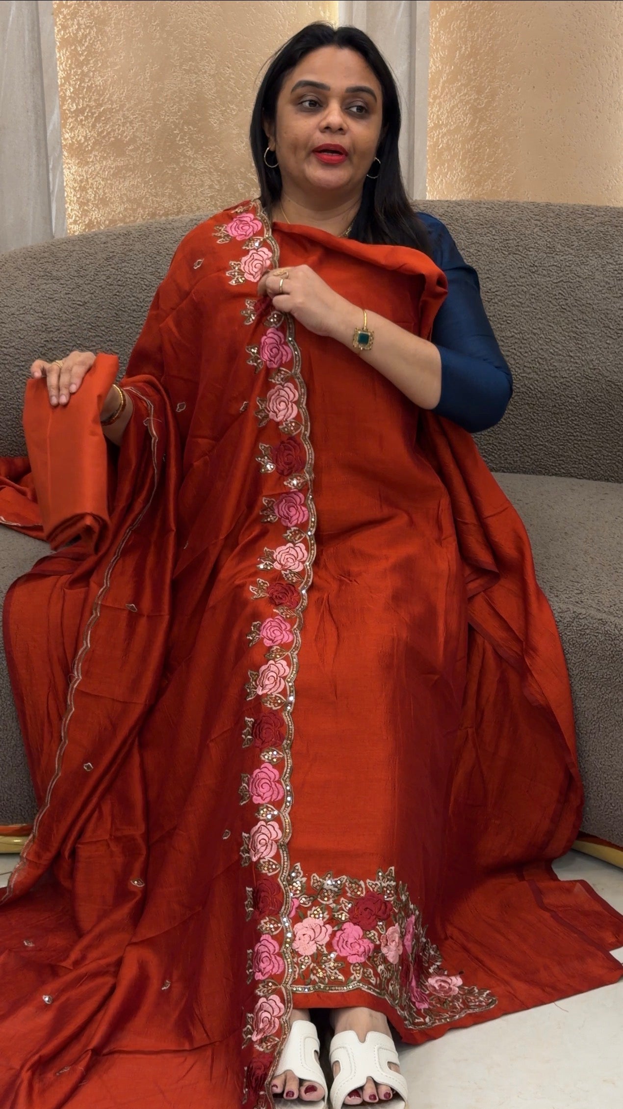 SEMI RAW SILK UNSTITCHED SALWAR SUITS - IHA 33366