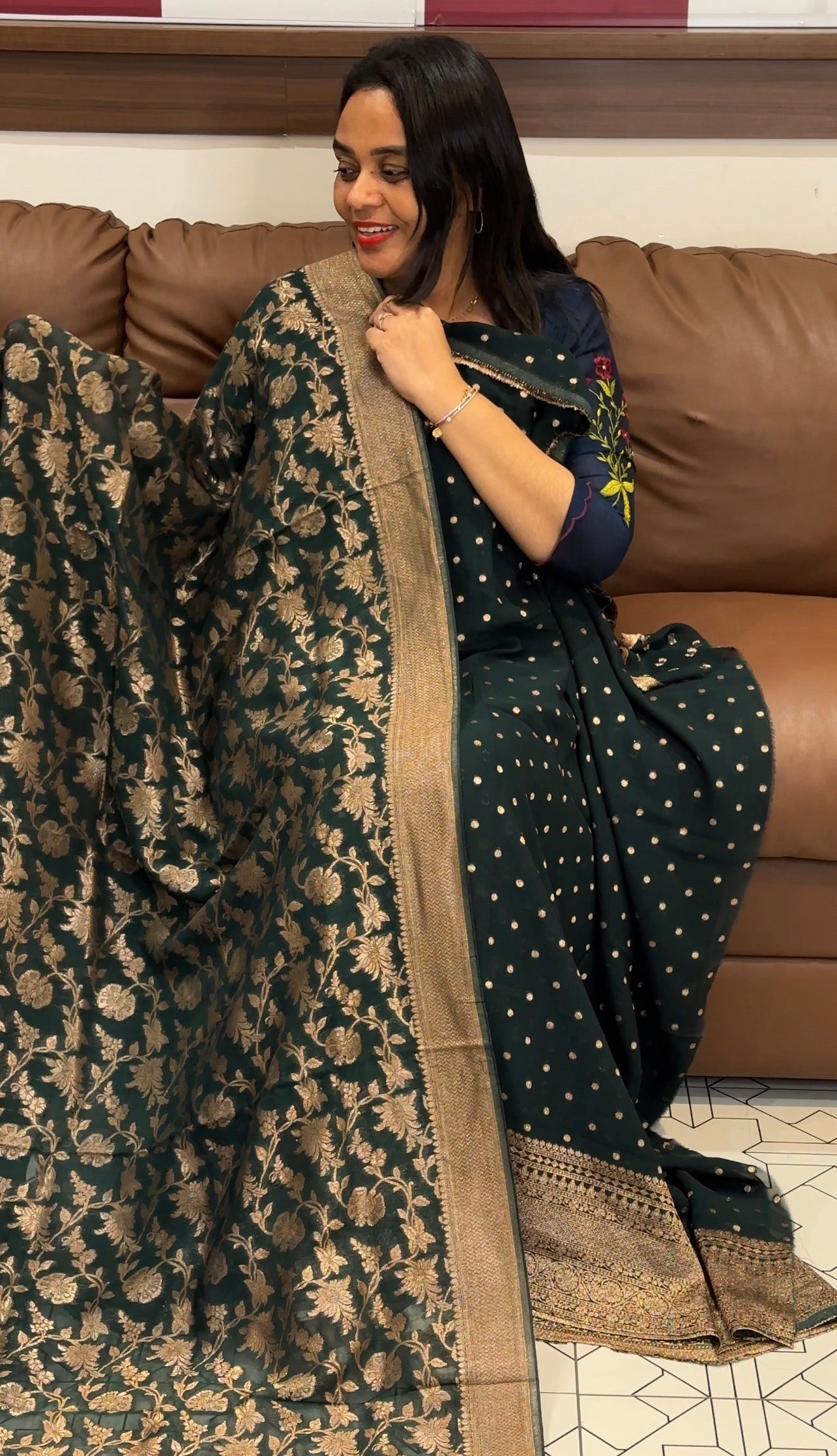 GEORGETTE BANARASI UNSTITCHED SALWAR SUITS - IHA 32876