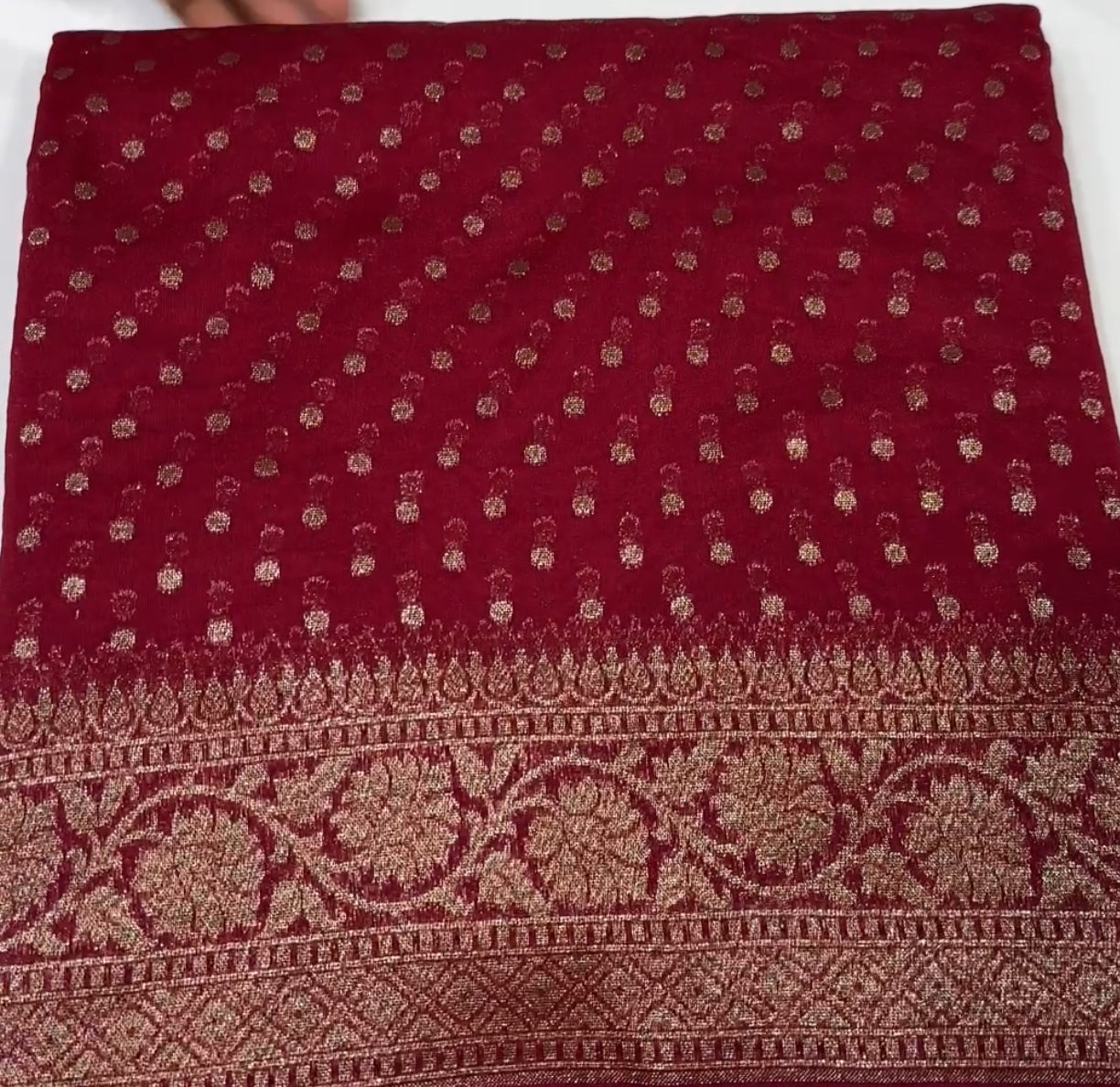 SEMI BANARASI SAREES - IHA 19744