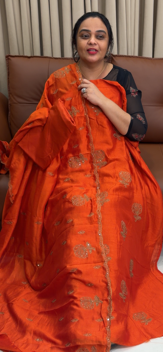 SEMI RAW SILK UNSTITCHED SALWAR SUITS - IHA 34741
