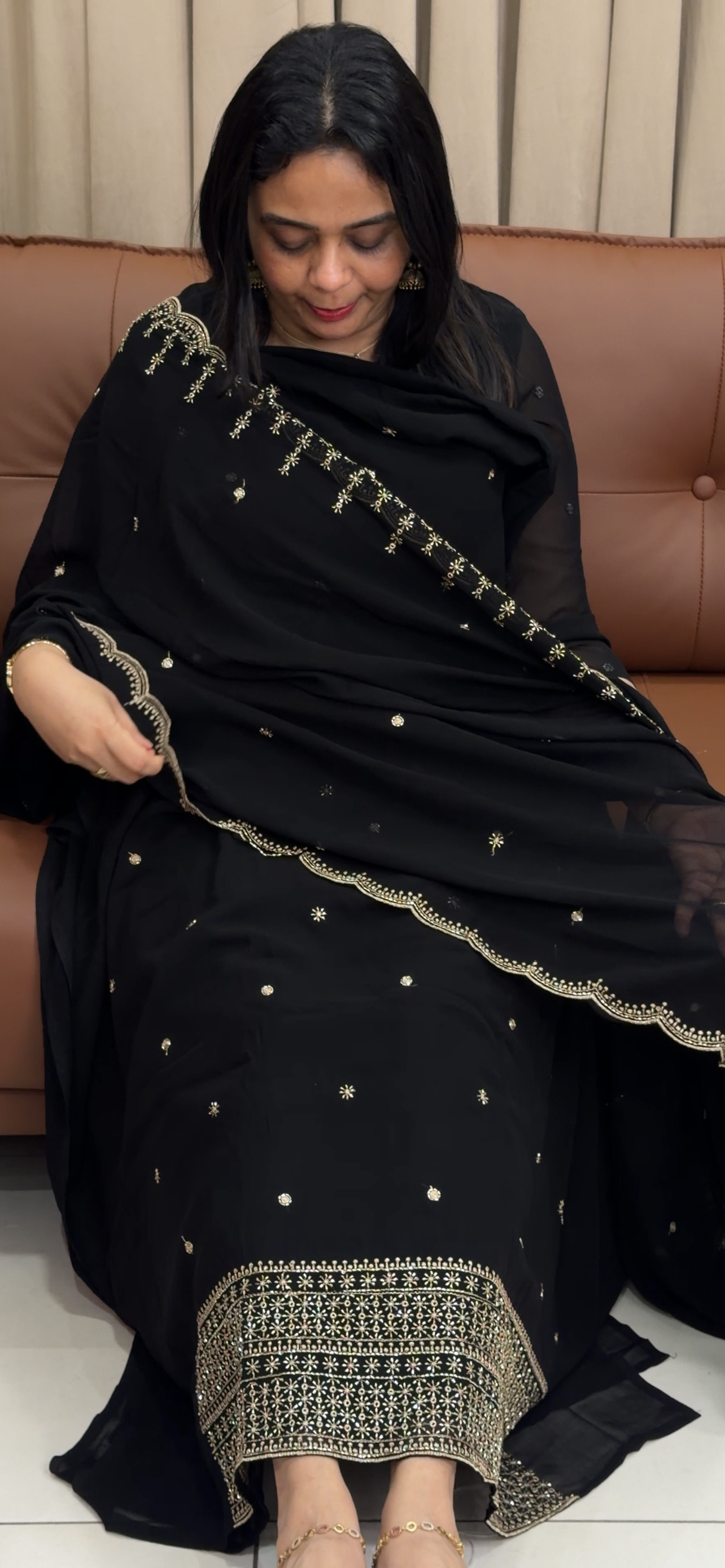 WORKED UNSTITCHED SALWAR SUITS -  IHA 33868