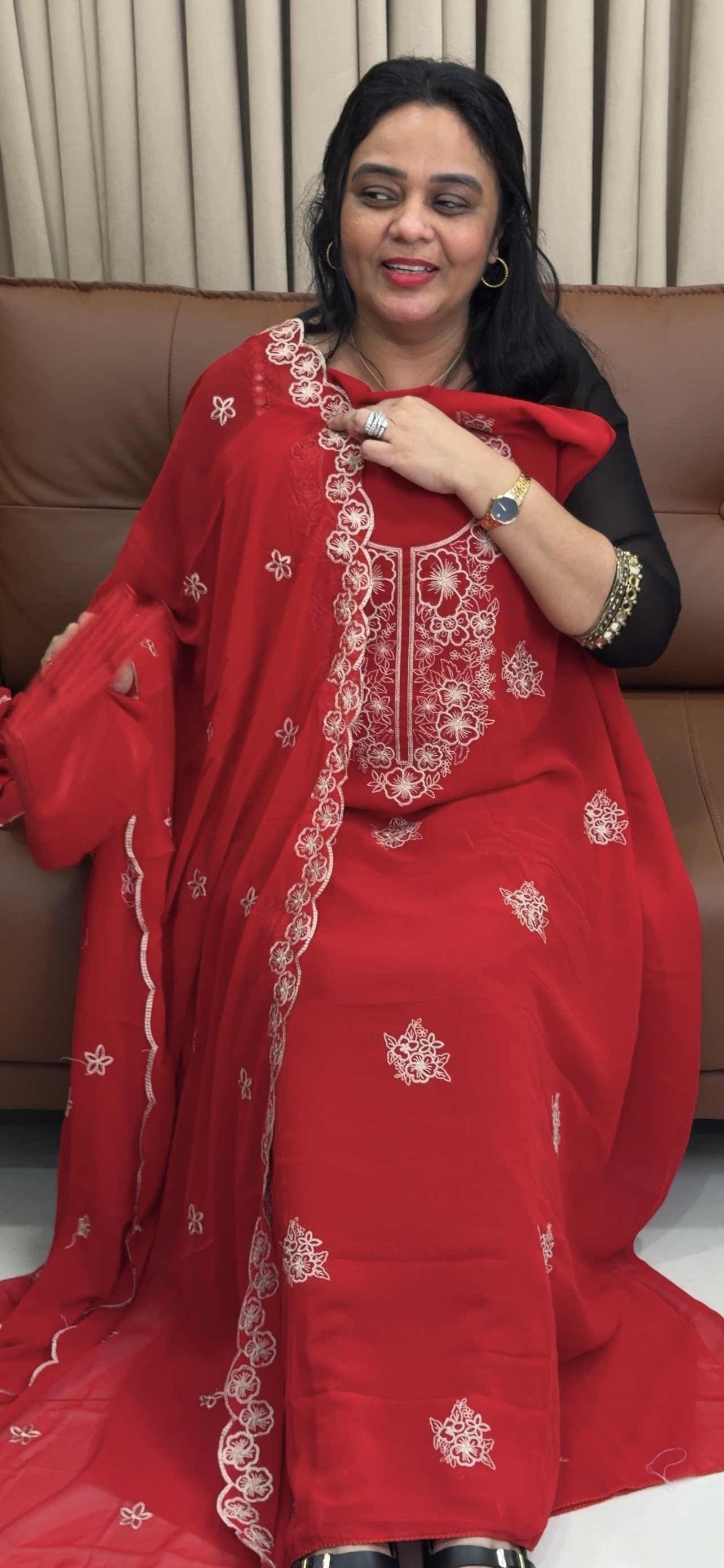 FAUX GEORGETTE UNSTITCHED SALWAR SUITS - IHA 34628