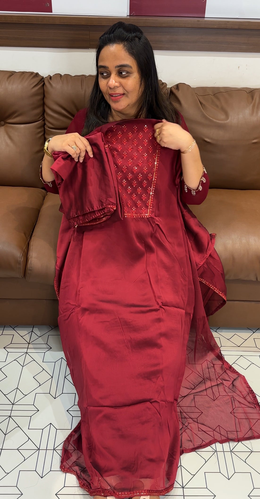 FAUX GEORGETTE UNSTITCHED SALWAR SUITS - IHA 28045