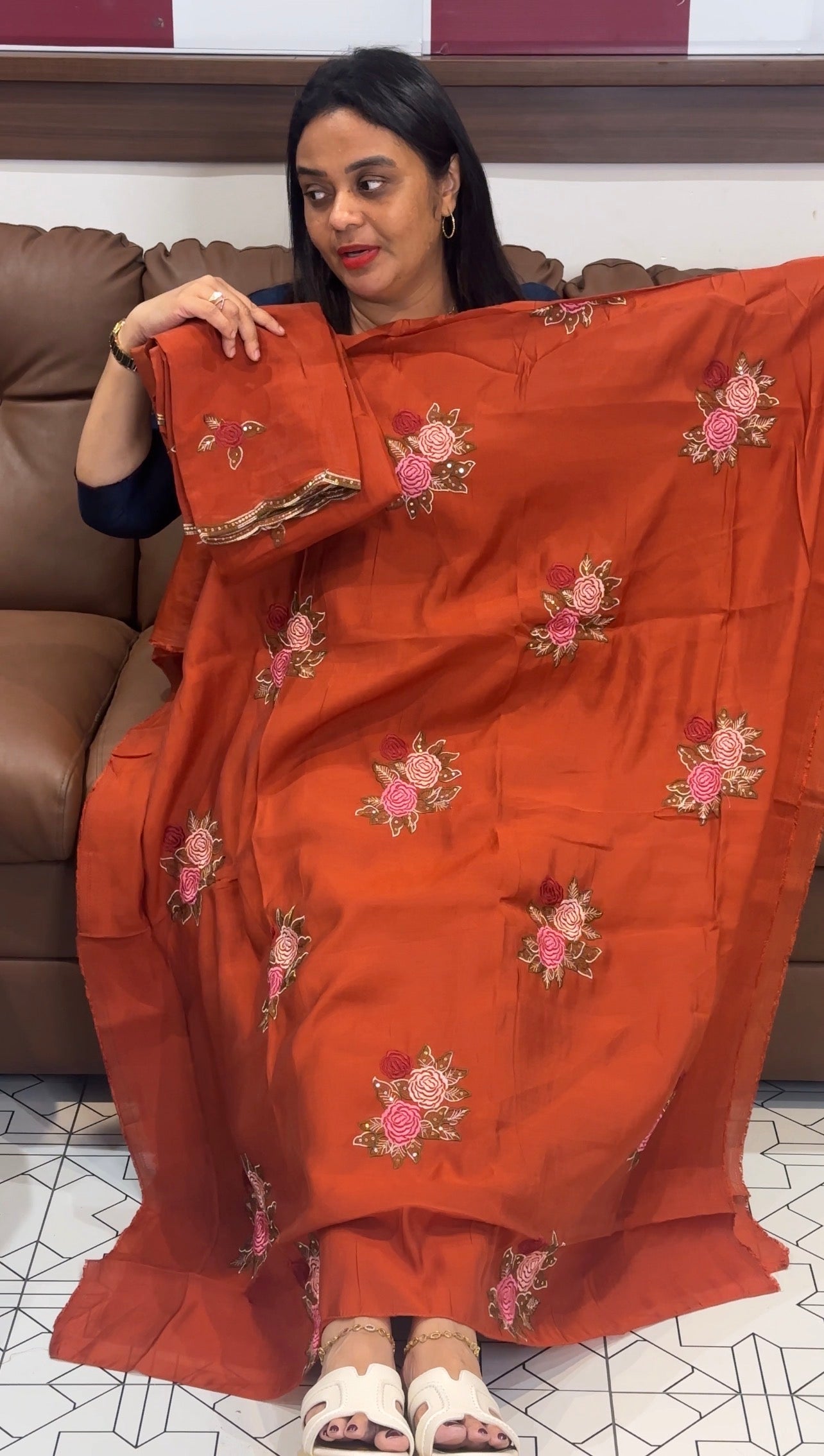 MUL CHANDERI UNSTITCHED SALWAR SUITS - IHA 32878