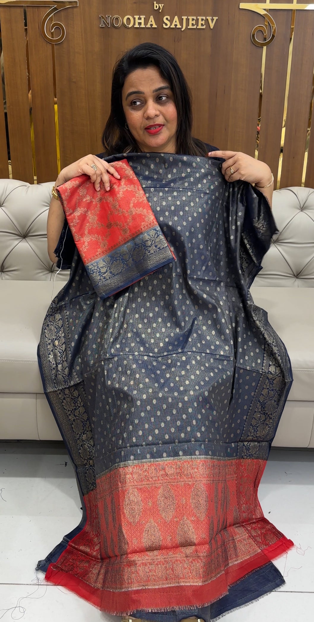 SEMI BANARASI UNSTITCHED SALWAR SUITS - IHA 25374