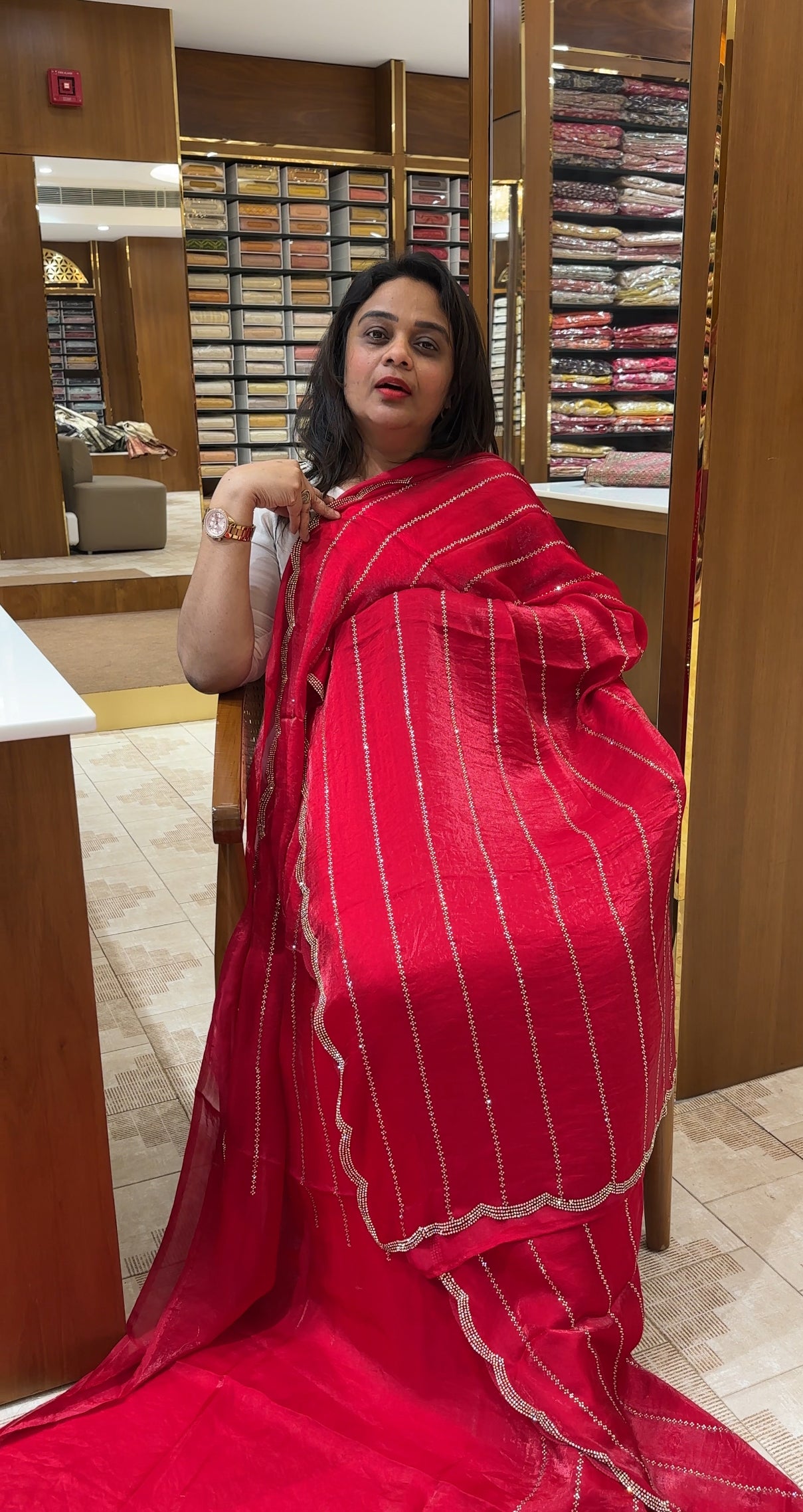 FORWARD VELVET ORGANZA SAREES - IHA 25270