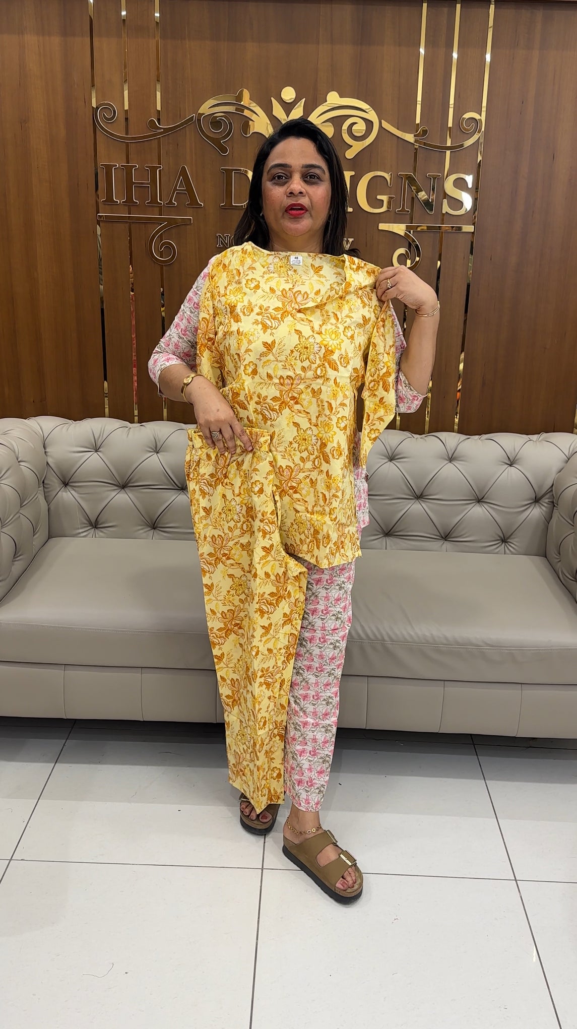 PRINTED COTTON SHORT CO-ORDS SETS - IHA 25375