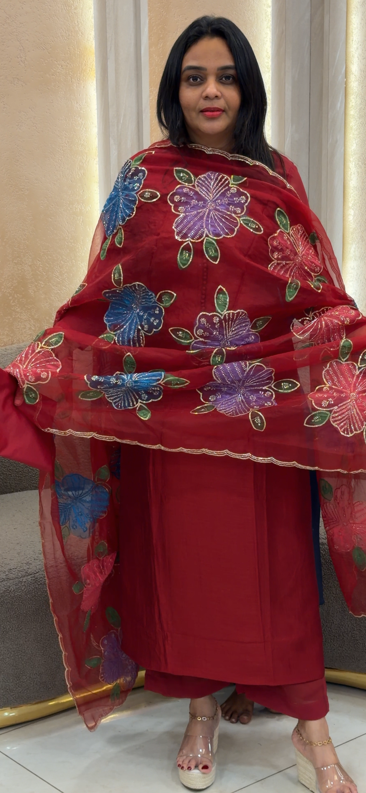 SEMI RAW SILK UNSTITCHED SALWAR SUITS - IHA 32979