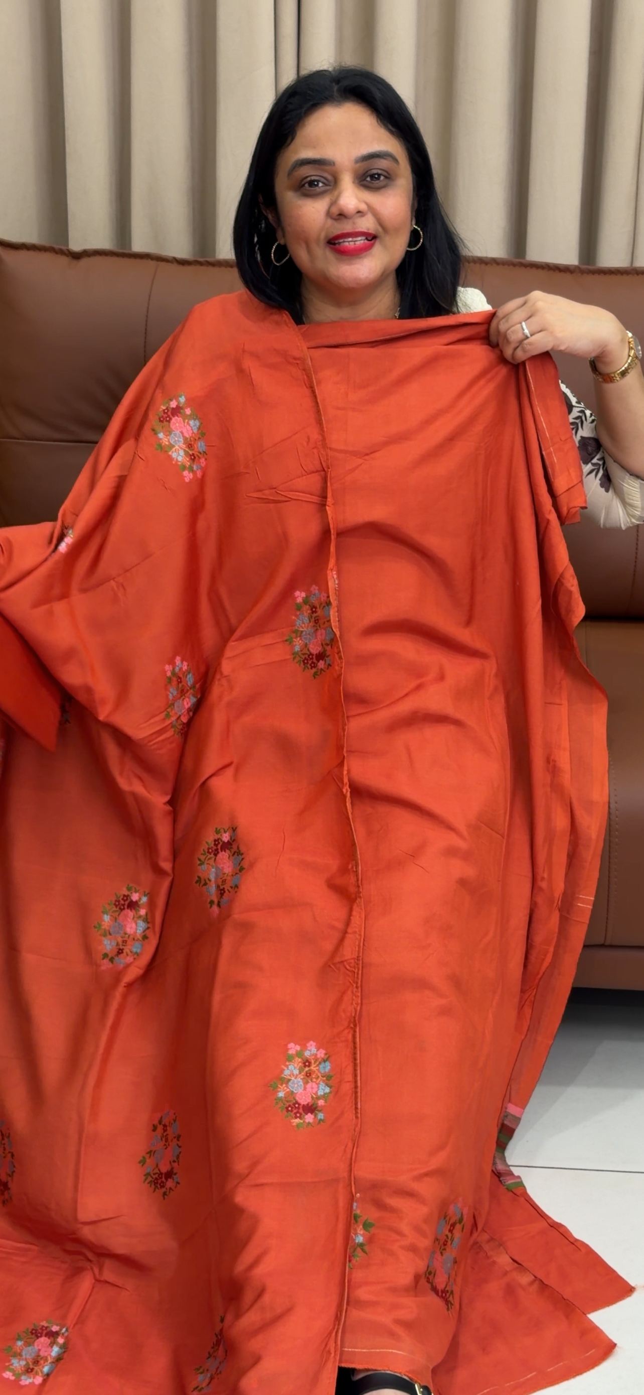 MUL CHANDERI UNSTITCHED SALWAR SUITS - IHA 34063