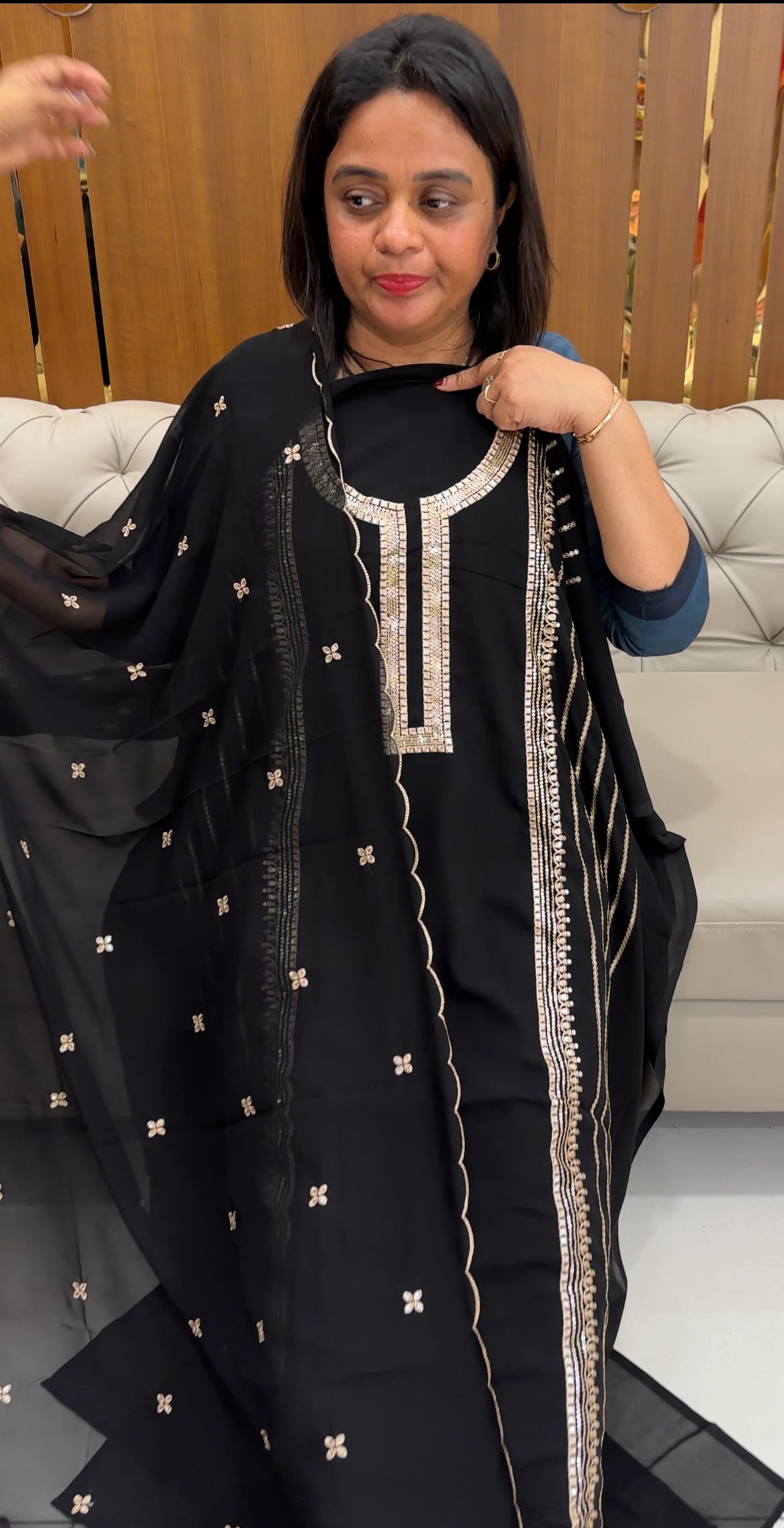 FAUX GEORGETTE UNSTITCHED SALWAR SUITS - 25958