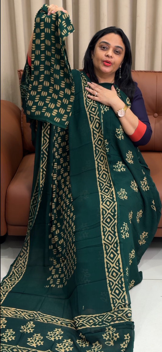 VISCOSE GEORGETTE UNSTITCHED SALWAR SUITS - IHA 35411