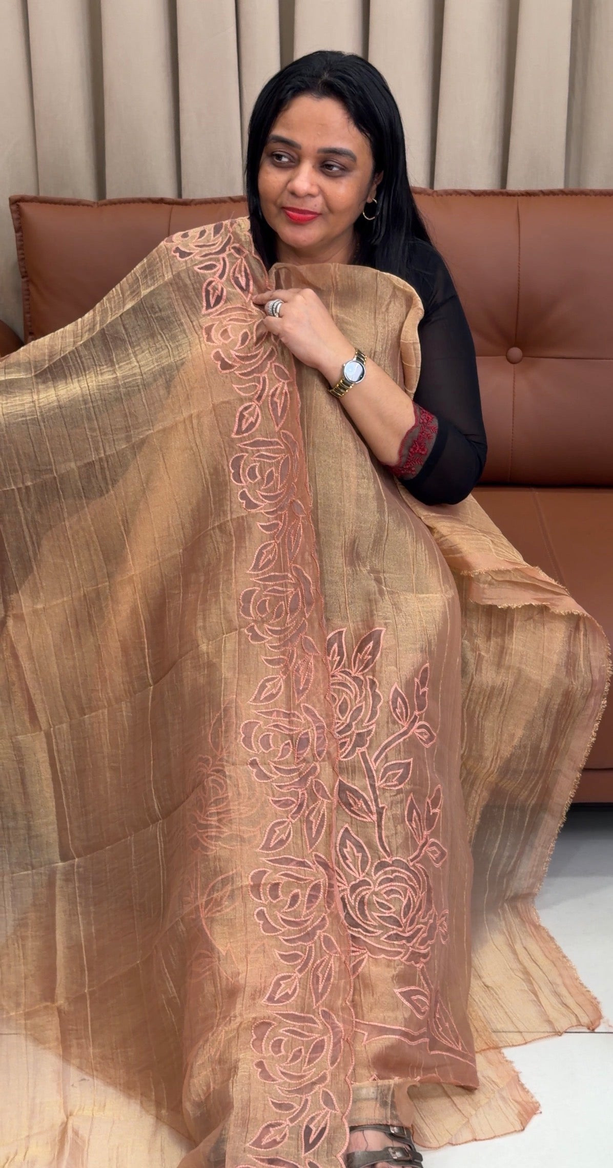 TISSUE UNSTITCHED SALWAR SUITS - IHA 35830