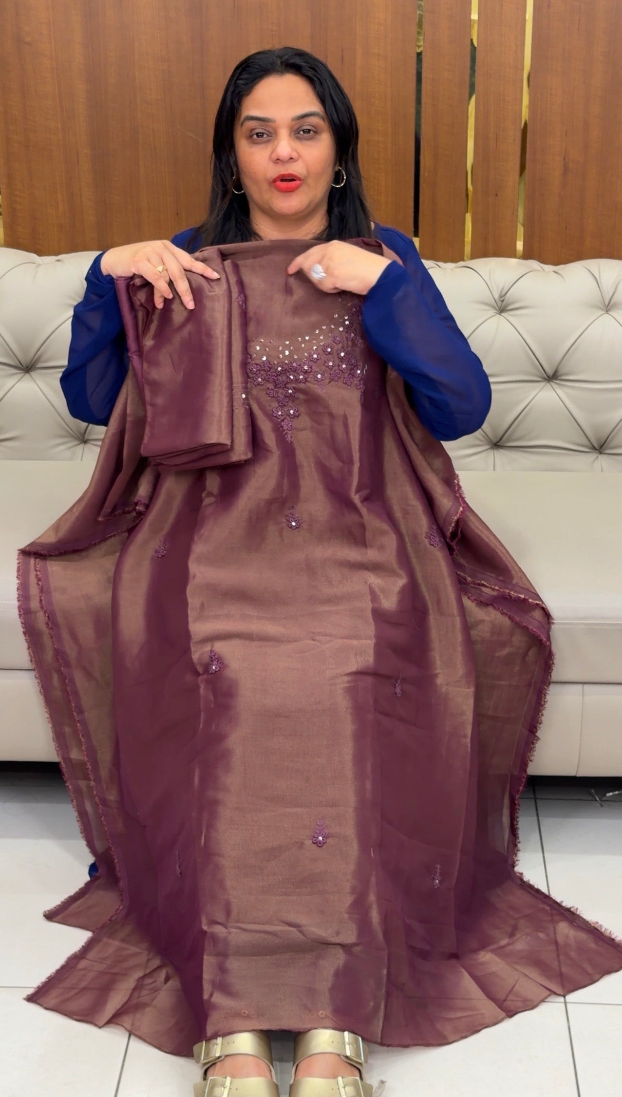 BANARASI TISSUE UNSTITCHED SALWAR SUITS - IHA 31132