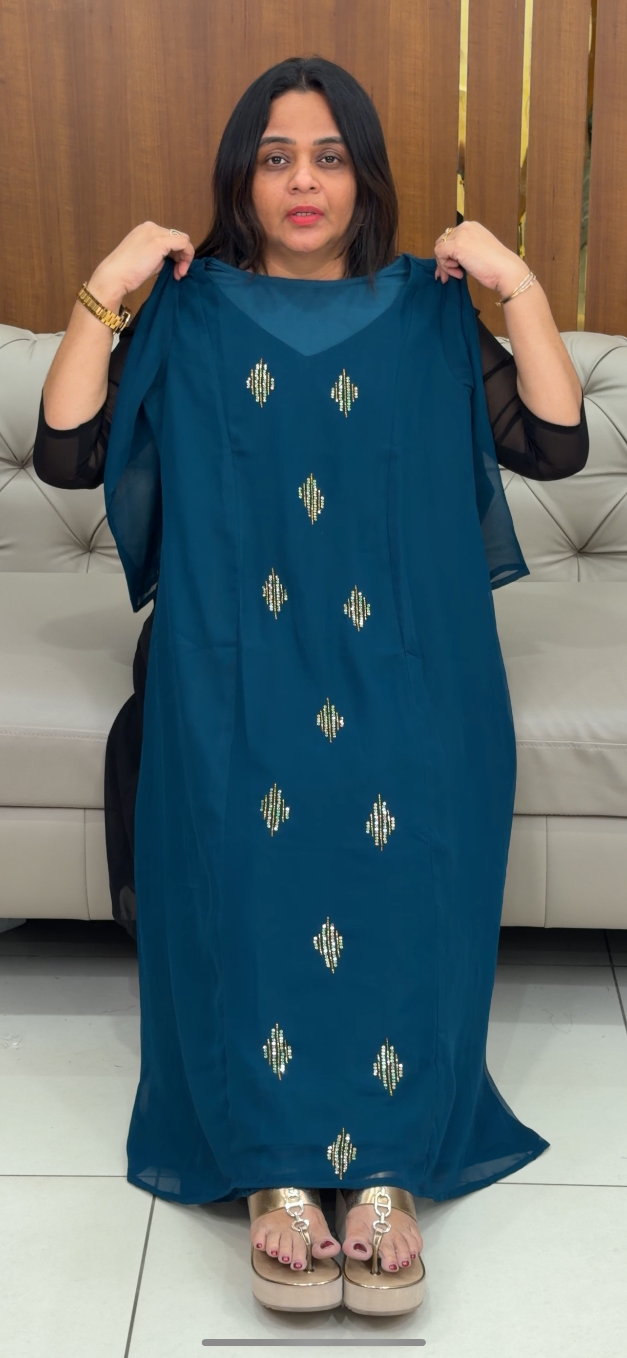 IHA'S IN-HOUSE PARTY WEAR SLITTED TOP - IHA 29355