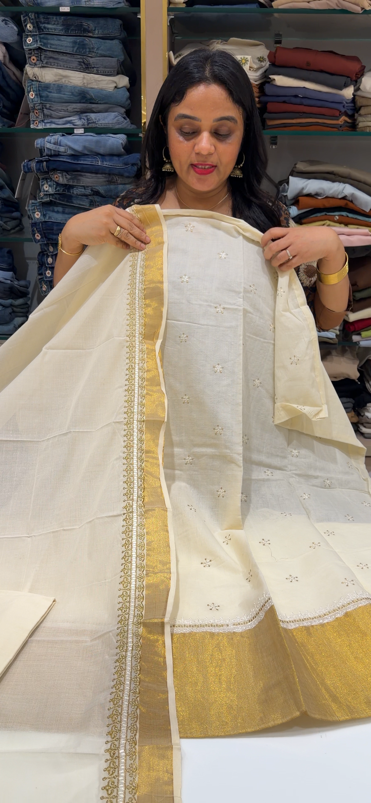 HANDLOOM COTTON UNSTITCHED SALWAR SUITS - IHA 34128