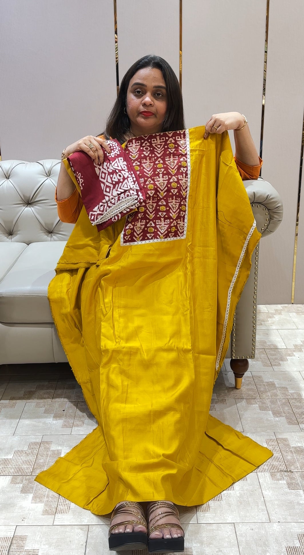 SEMI RAW SILK UNSTITCHED SALWAR SUITS - IHA 23009