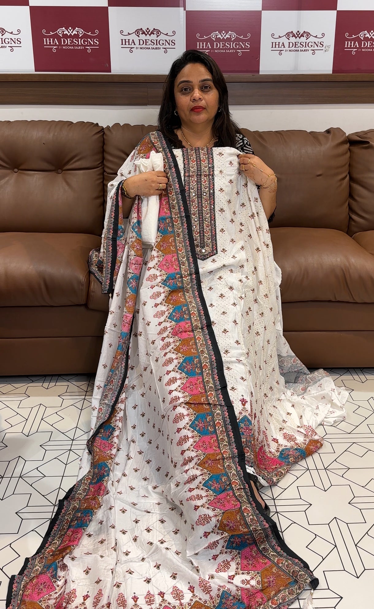 MUSLIN SILK UNSTITCHED SALWAR SUITS - IHA 23973