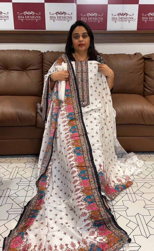 MUSLIN SILK UNSTITCHED SALWAR SUITS - IHA 23973
