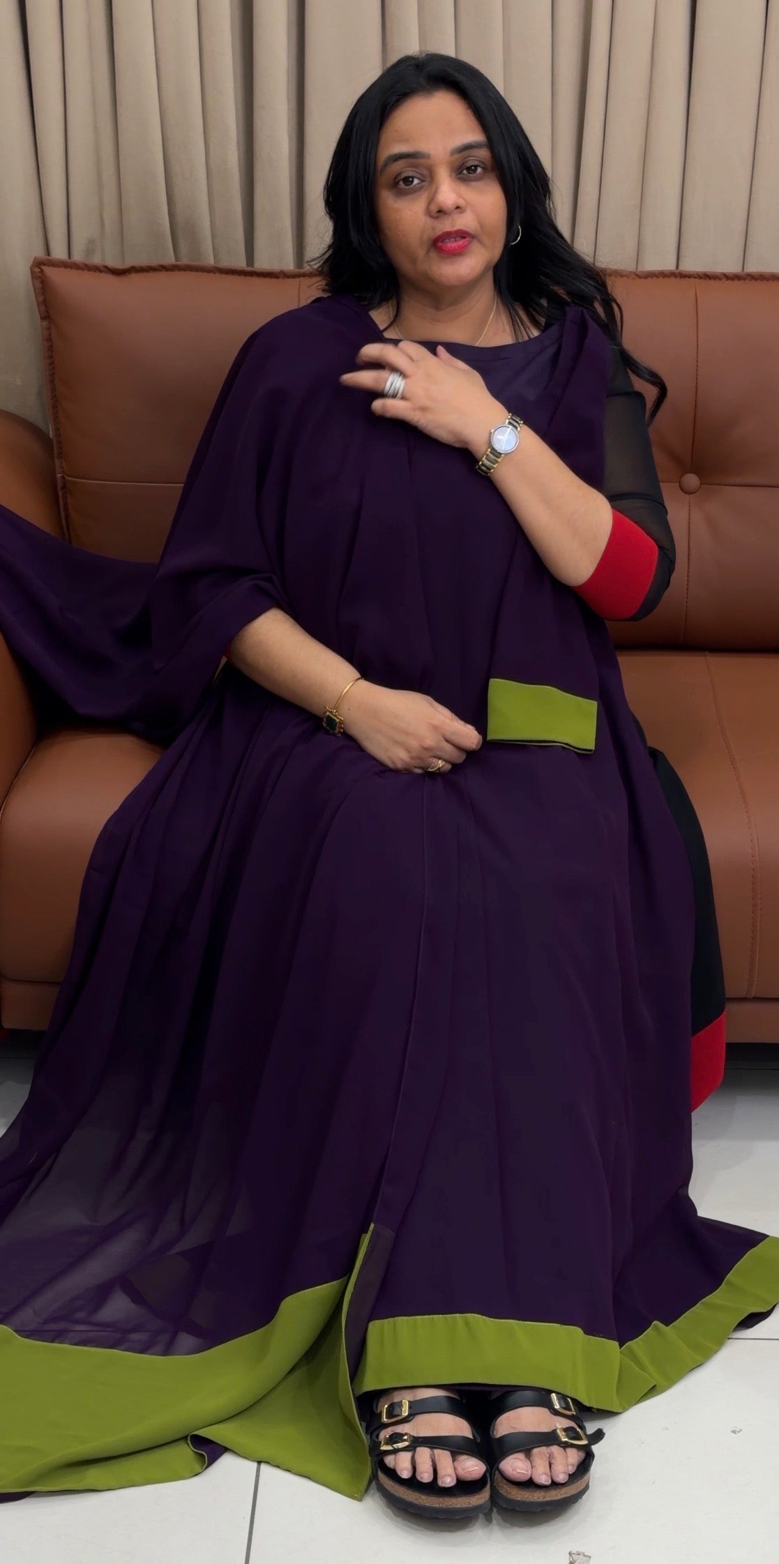 IHA'S IN-HOUSE GEORGETTE SLITTED TOP AND DUPATTA - IHA 35029