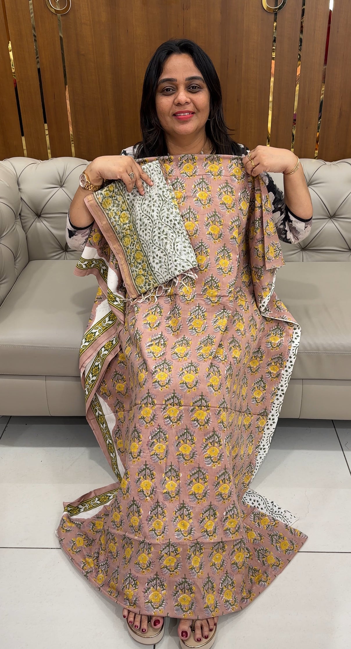 PRINTED COTTON UNSTITCHED SALWAR SUITS - IHA 28645