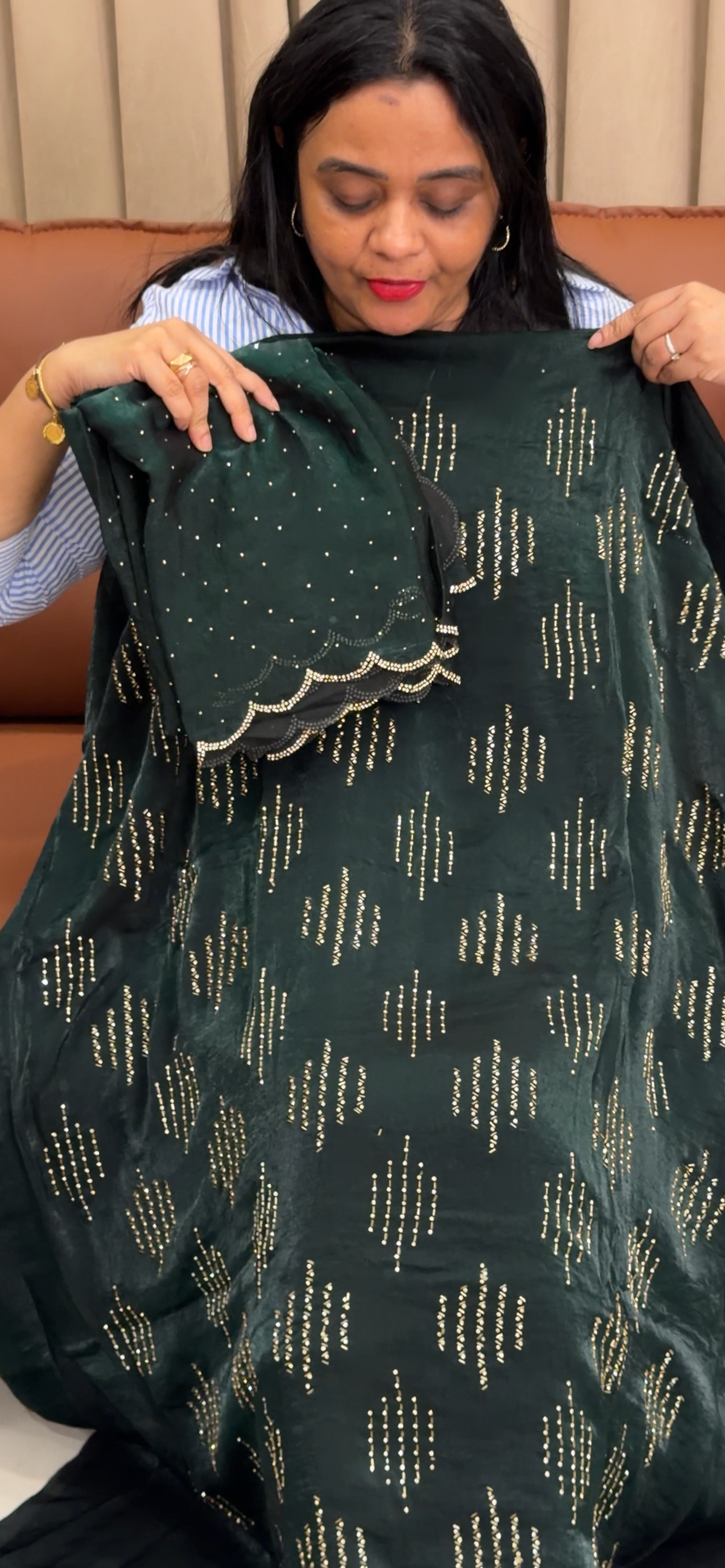 VELVET ORGANZA UNSTITCHED SALWAR SUITS - IHA 35913