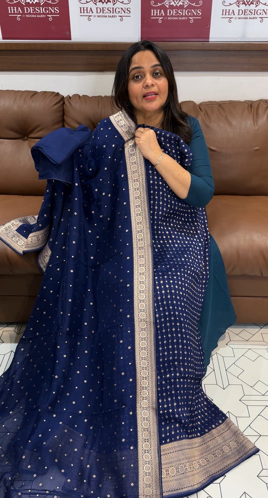 GEORGETTE BANARASI UNSTITCHED SALWAR SUITS - IHA 27661