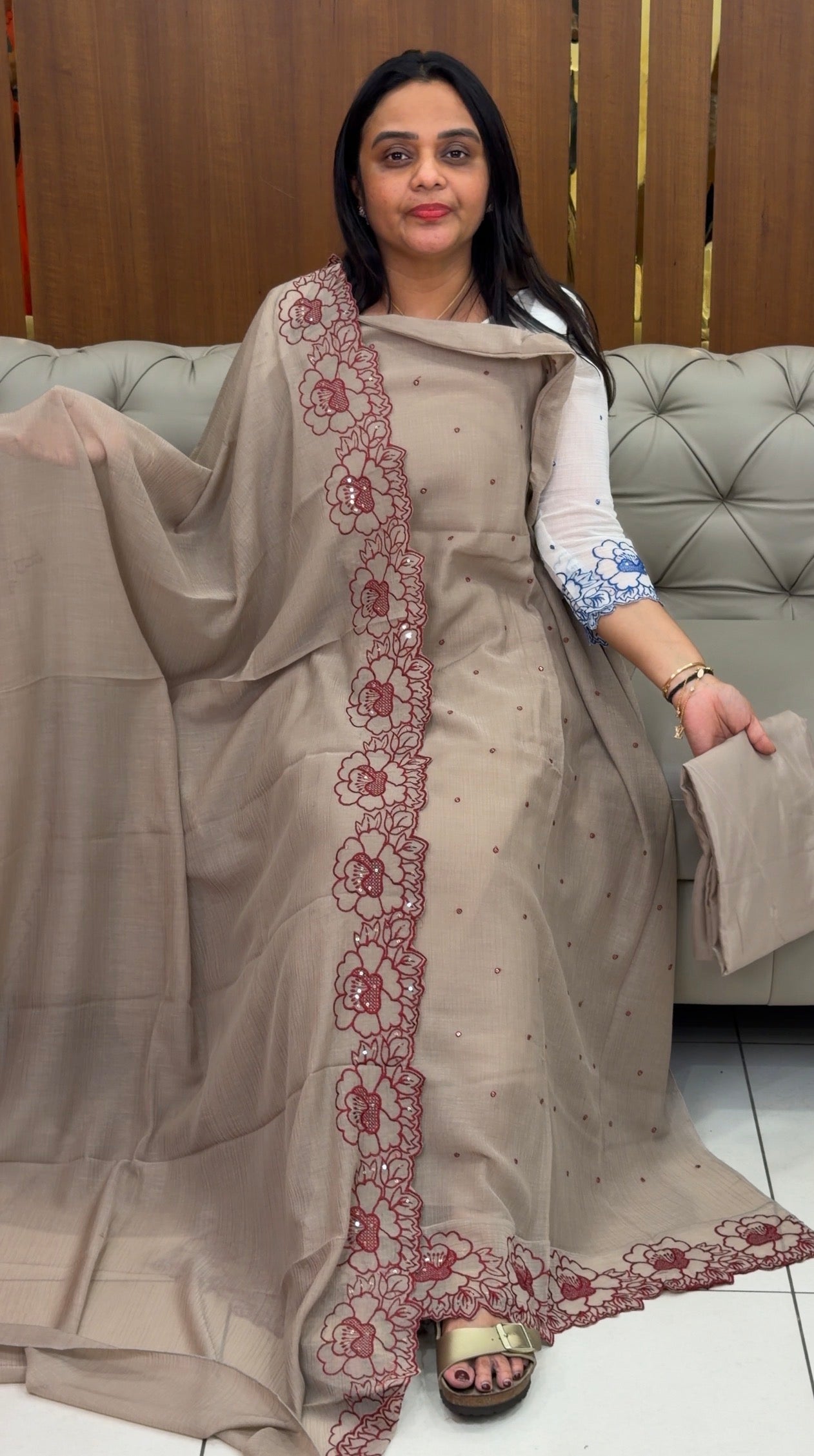 MUL CRUSHED UNSTITCHED SALWAR SUITS - IHA 32913