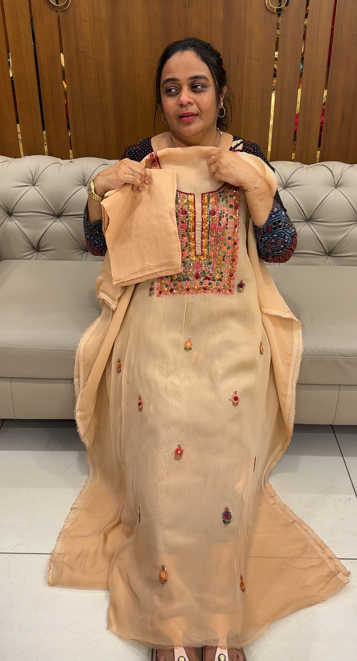 VISCOSE ORGANZA UNSTITCHED SALWAR SUITS - IHA 27623