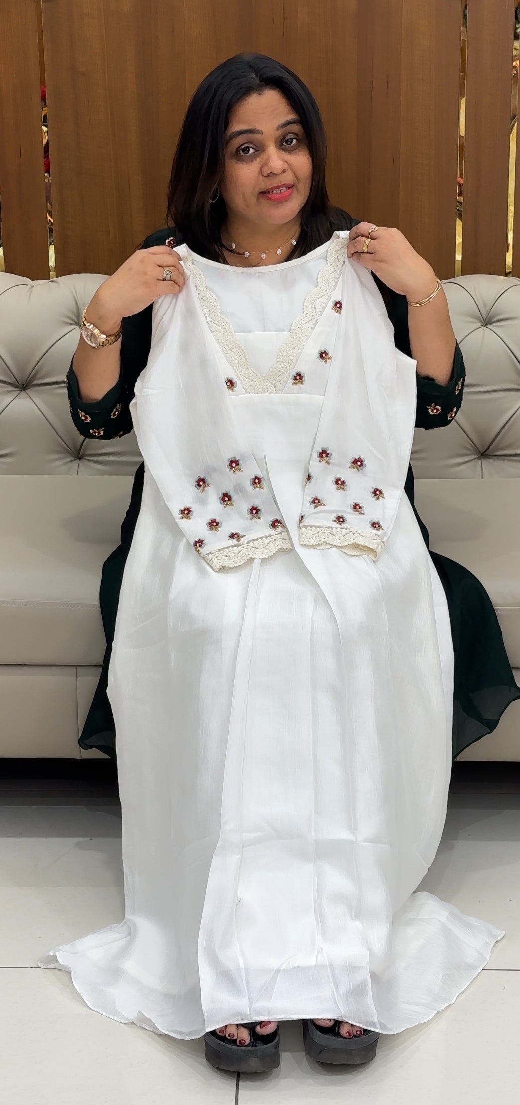 IHA'S IN-HOUSE SEMI RAW SILK TOP AND BOTTOM  - IHA 28265