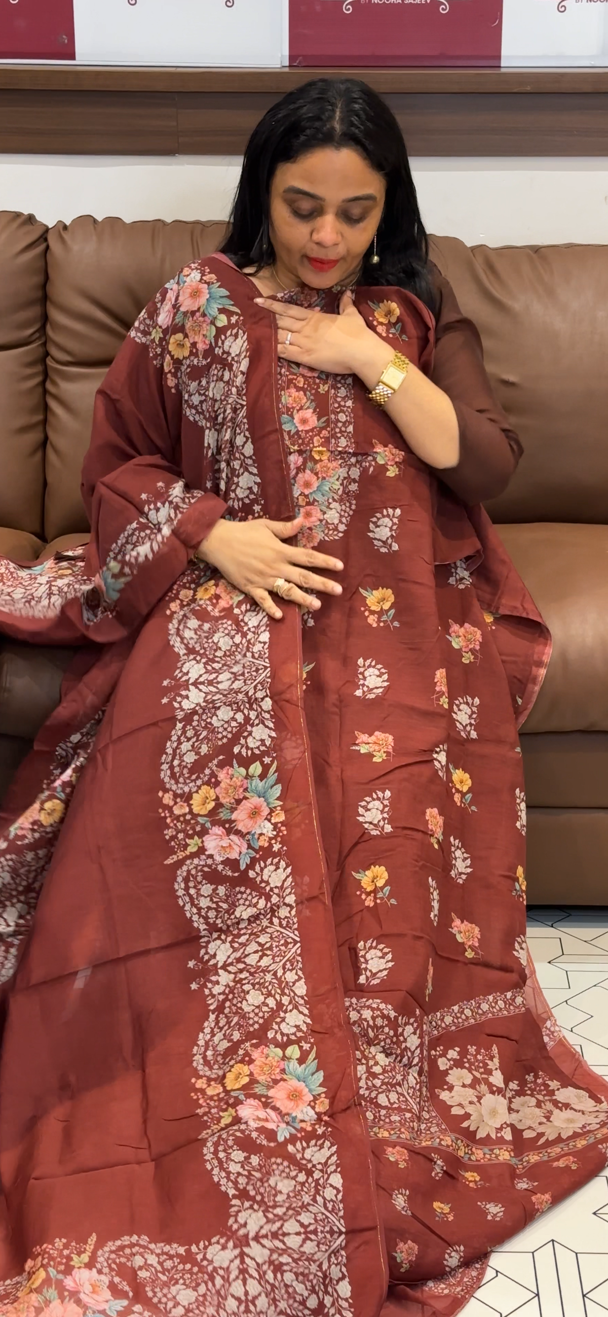 MUSLIN SILK UNSTITCHED SALWAR SUITS - IHA 35561