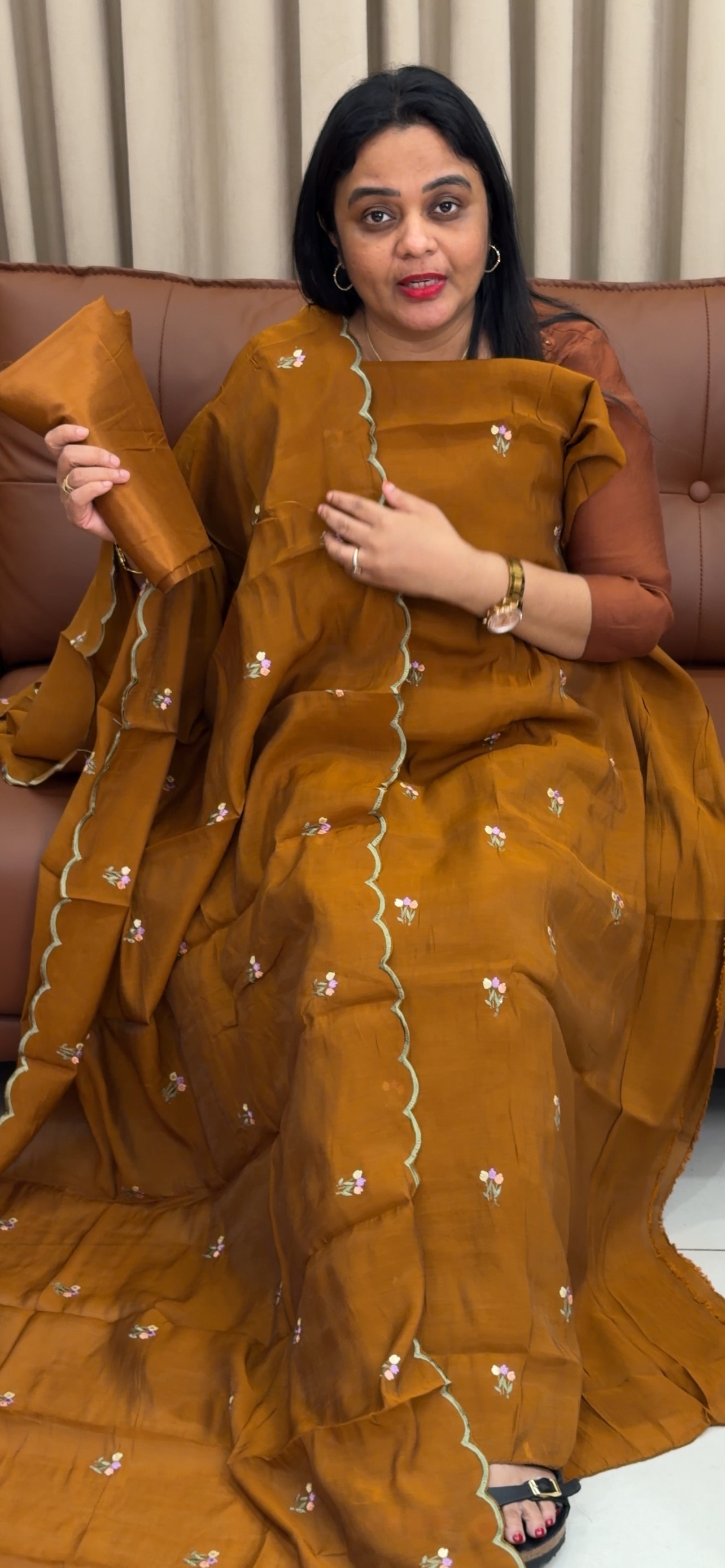 MALAI CHANDERI UNSTITCEHD SALWAR SUITS - IHA 34260