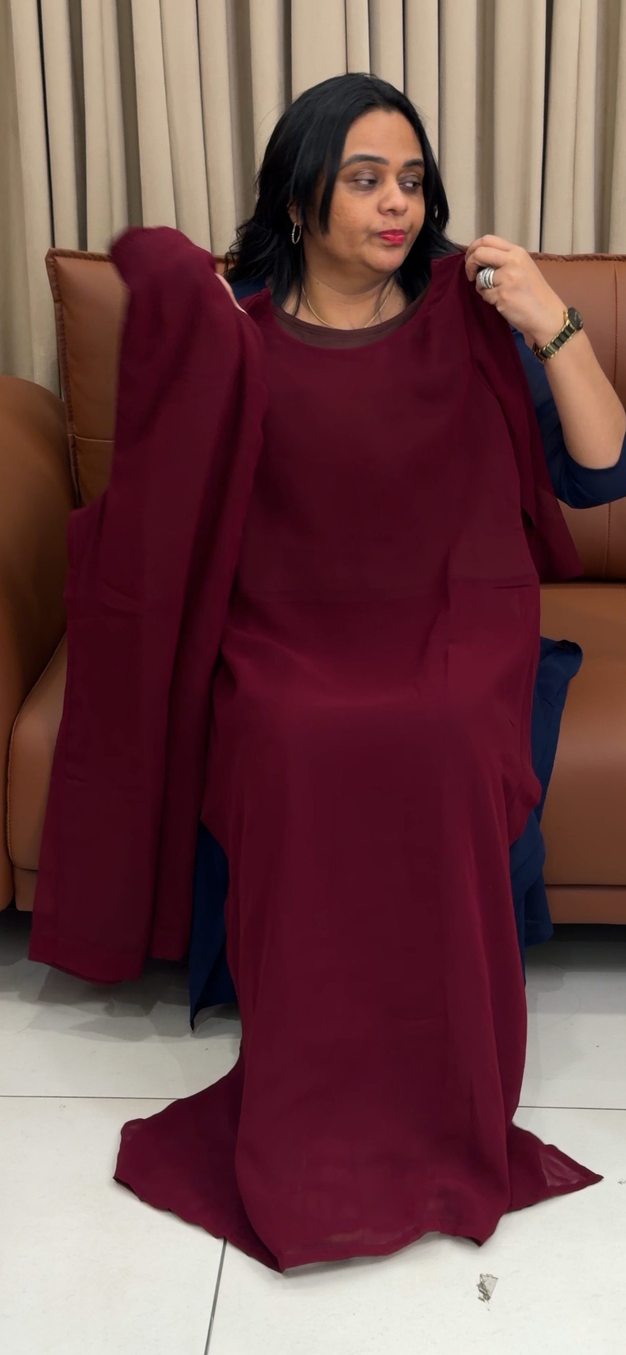 IHA;S IN-HOUSE FAUX GEORGETTE CO-ORDS SETS - IHA 35076