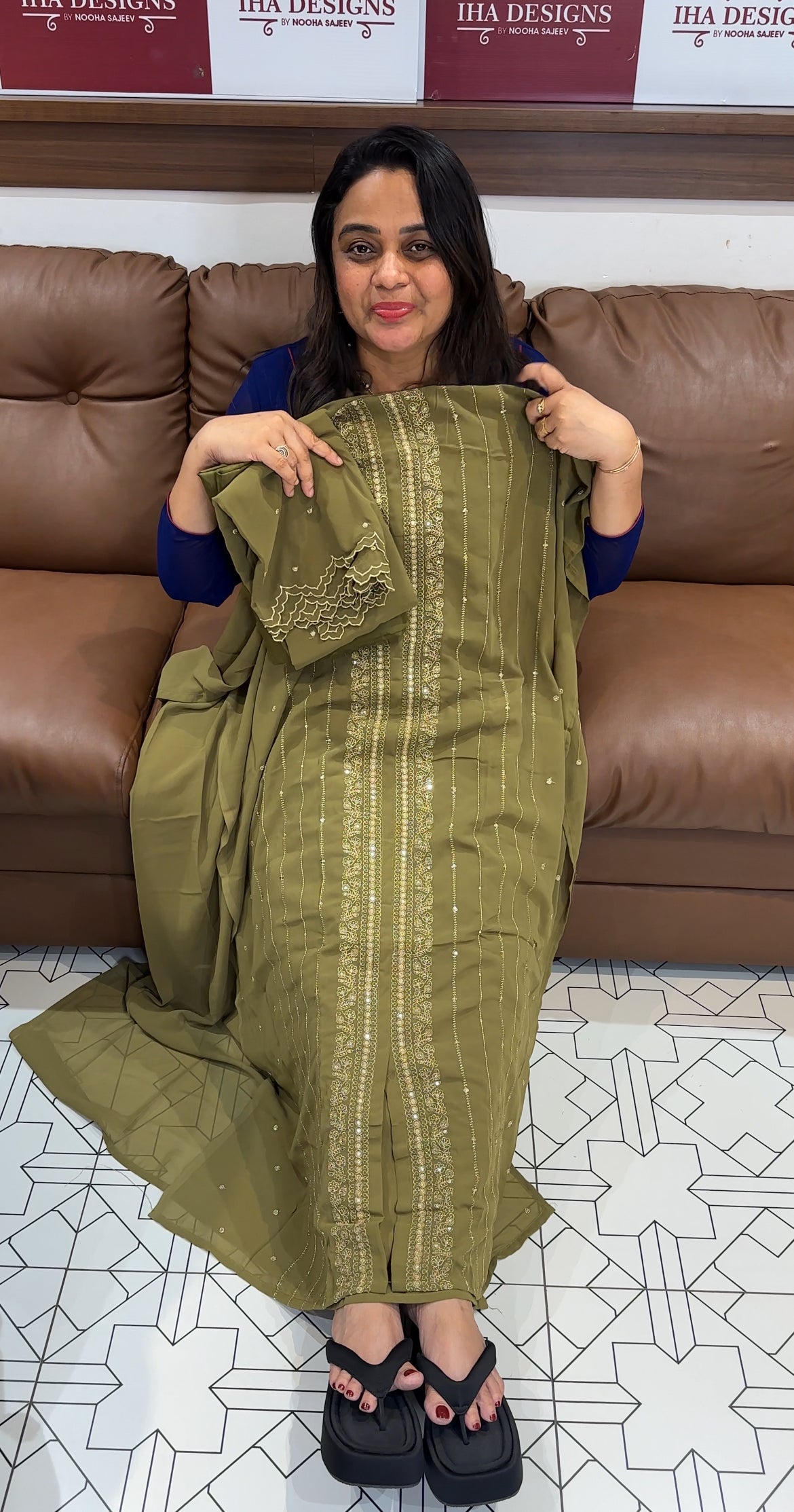 FAUX GEORGETTE UNSTITCHED SALWAR SUIST - IHA 27895