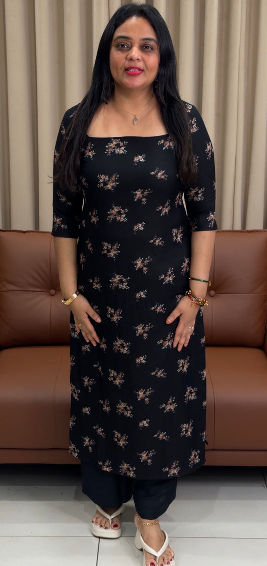 IHA'S IN-HOUSE PRINTED RAYON SLITTED TOPS - IHA 33843